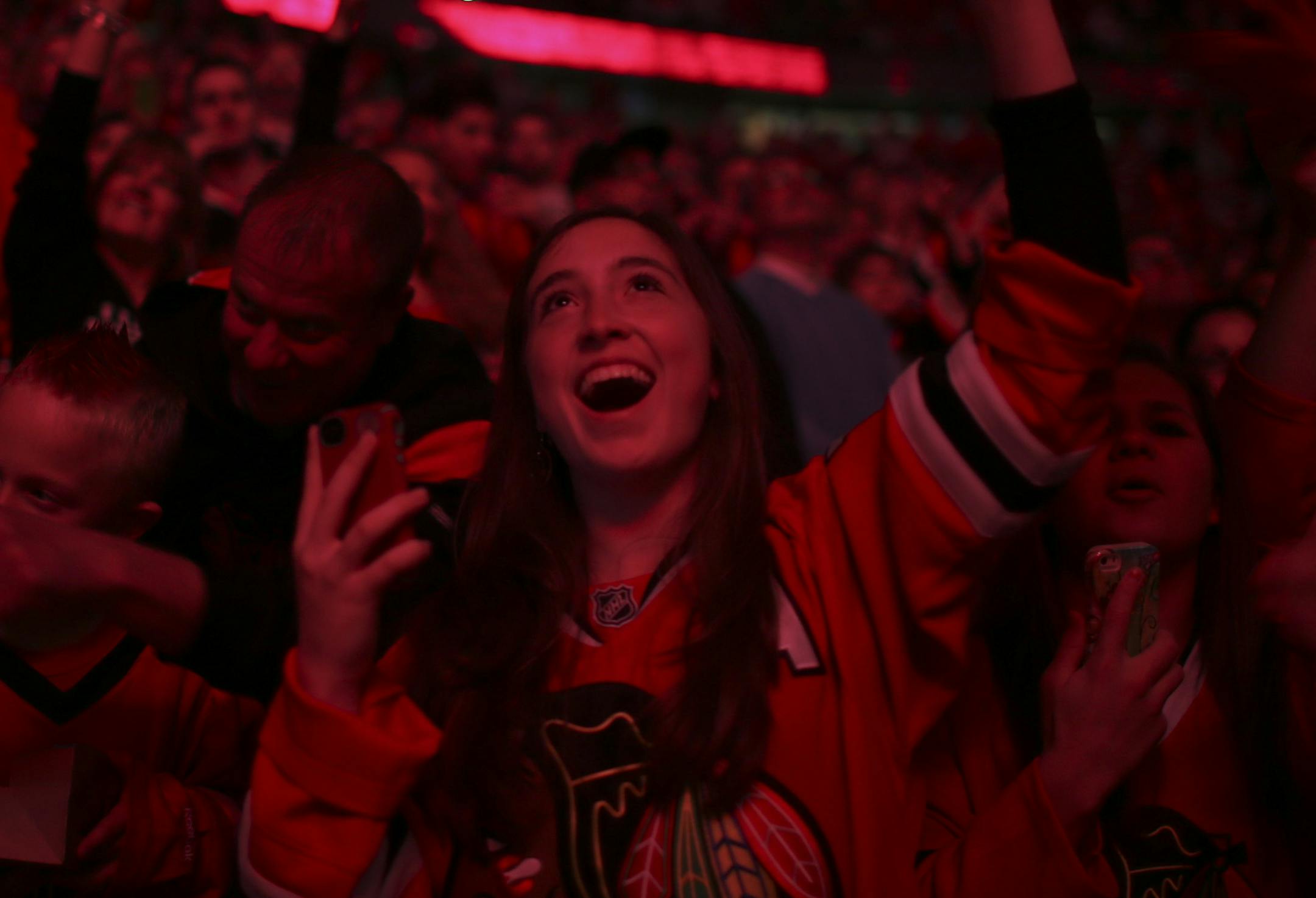 The stands were full of cheering red sweaters as the Blackhawks hit the ice Friday night at United Center in Chicago. ] JEFF WHEELER ‚Ä¢ jeff.wheeler@startribune.com The Minnesota Wild began their NHL second round playoff series against the Chicago Blackhawks Friday night, May 2, 2014, at United Center in Chicago.
