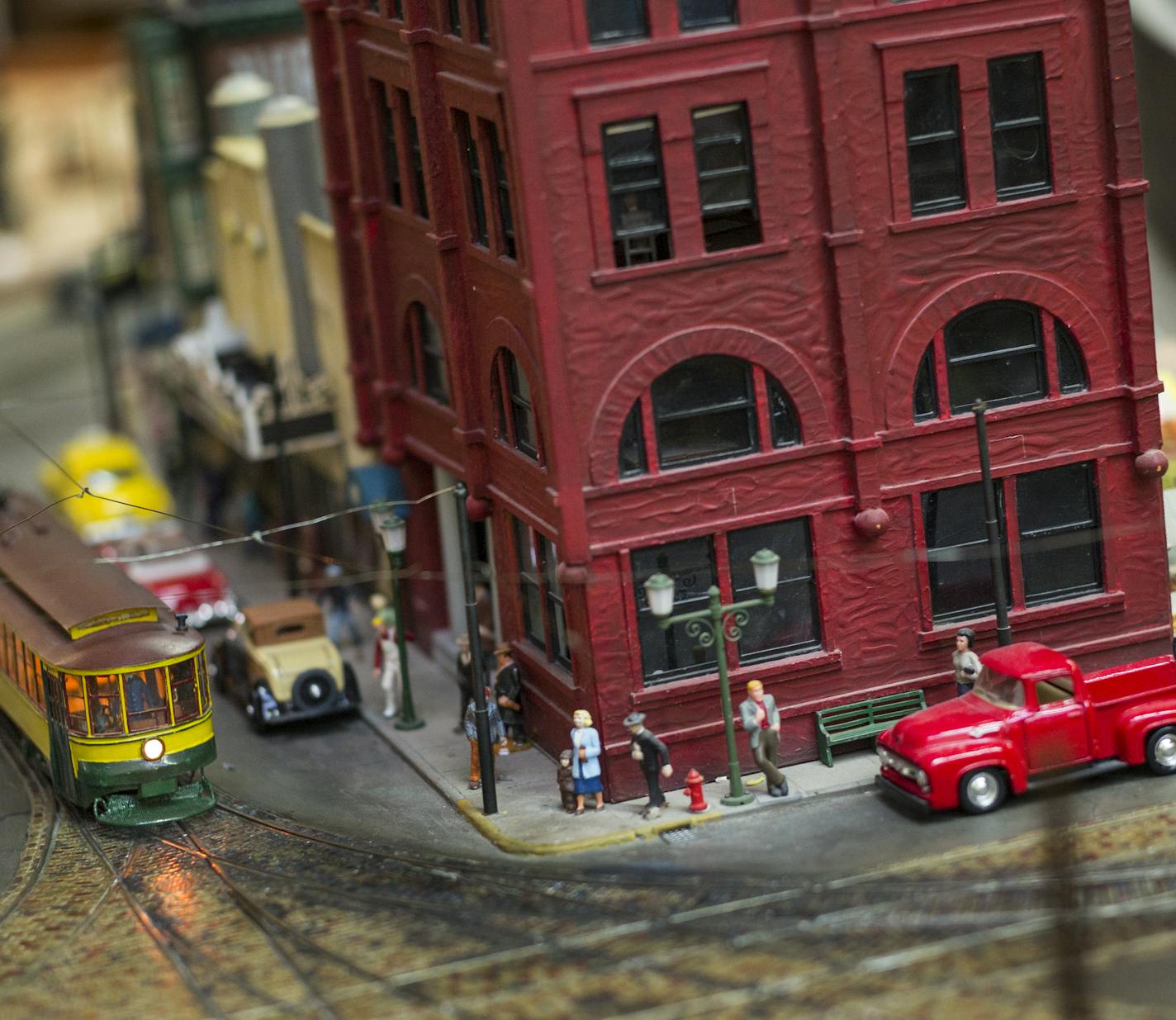 The Twin City Model Railroad Museum at Bandana Square is closing its doors after first opening in 1934. There are over 2000ft of tracks for trains to run on including this trolley.] Richard Tsong-Taatarii/rtsong-taatarii@startribune.com