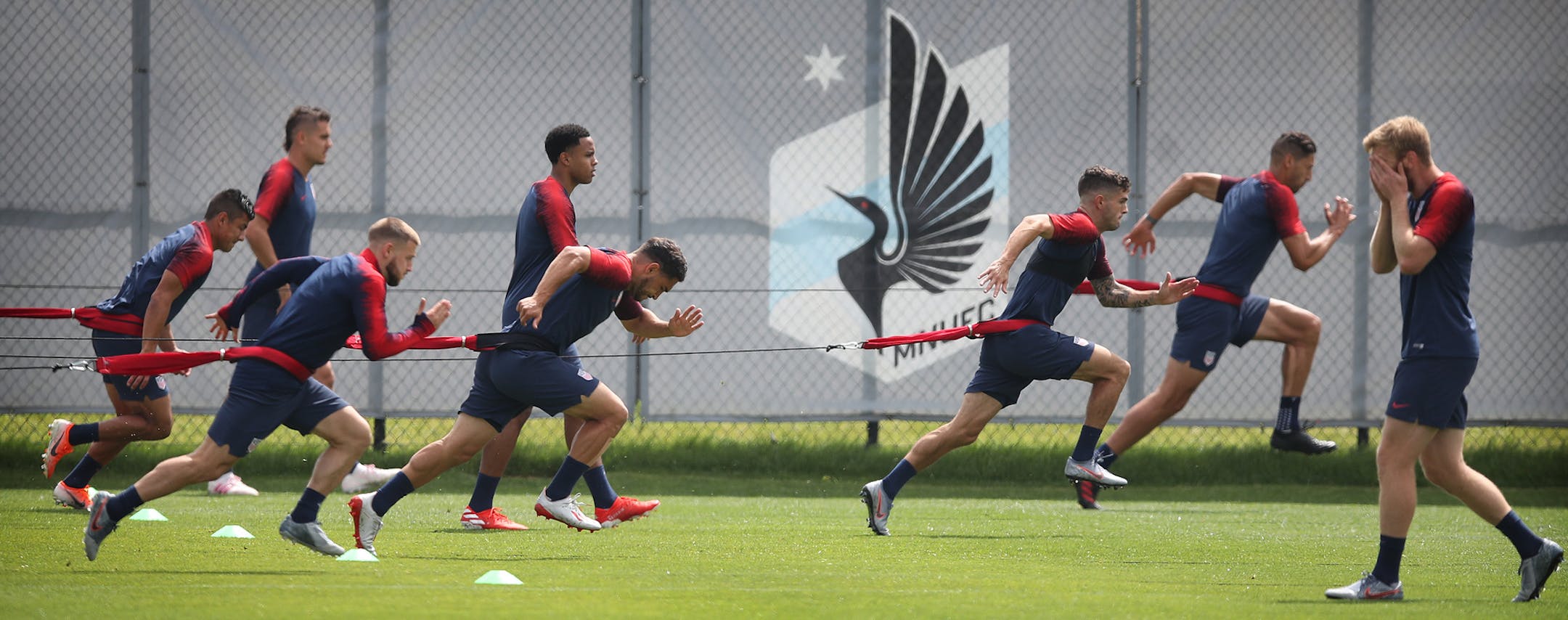 Members of the U.S. men's national soccer team practiced at the National Sports Center Monday June 17, 2019 in Blaine, MN.] Jerry Holt • Jerry.holt@startribune.com