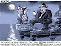 Sack cartoon: At the edge with Trump on health care