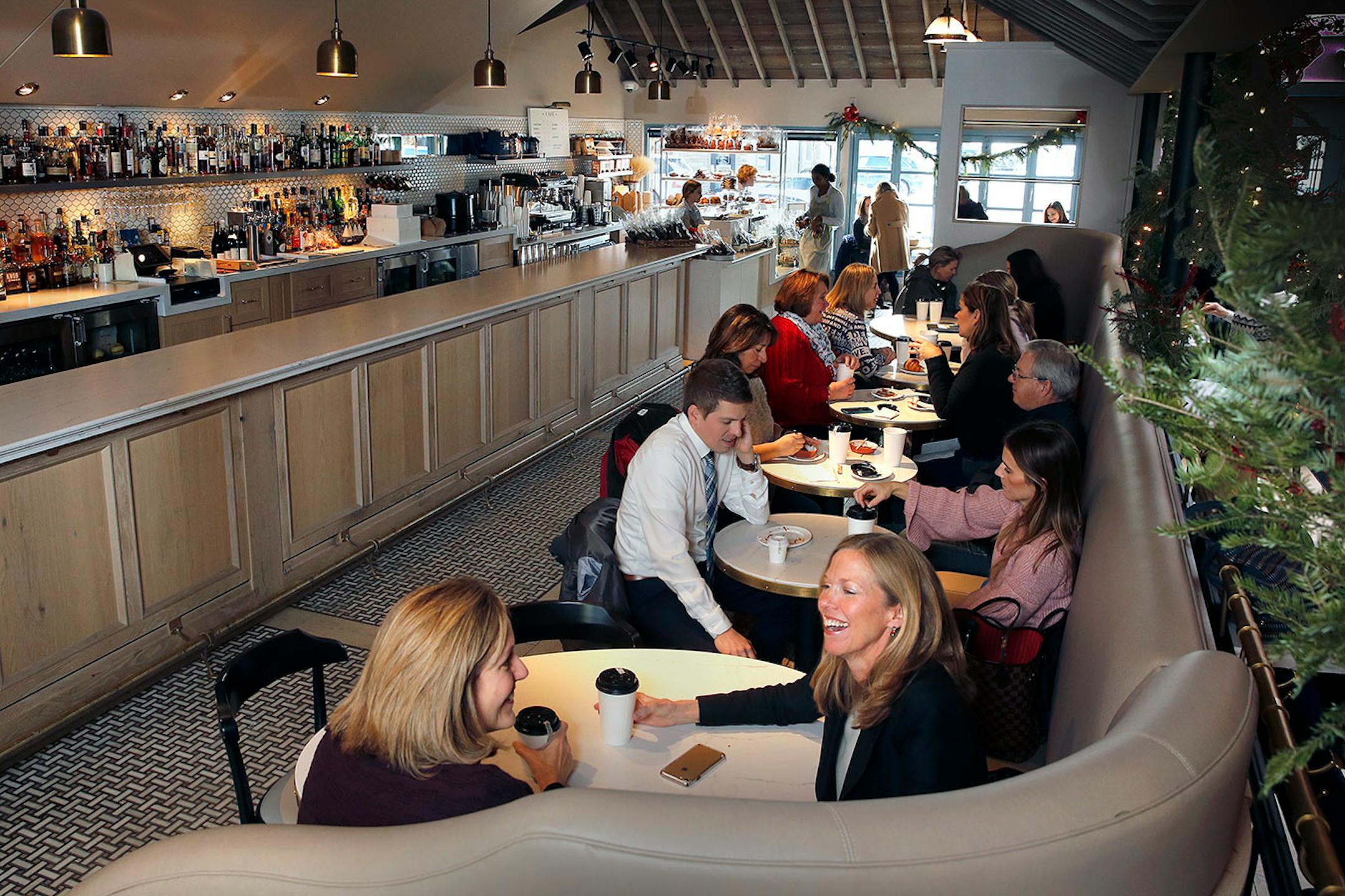 Lynn Talen and Laura Merriam met for a cup of coffee at the Bellecour in Wayzata cafe/bakery last week.