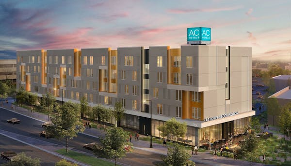An architect's rendering of the 148-room AC Hotel that will open next month near the Mall of America.