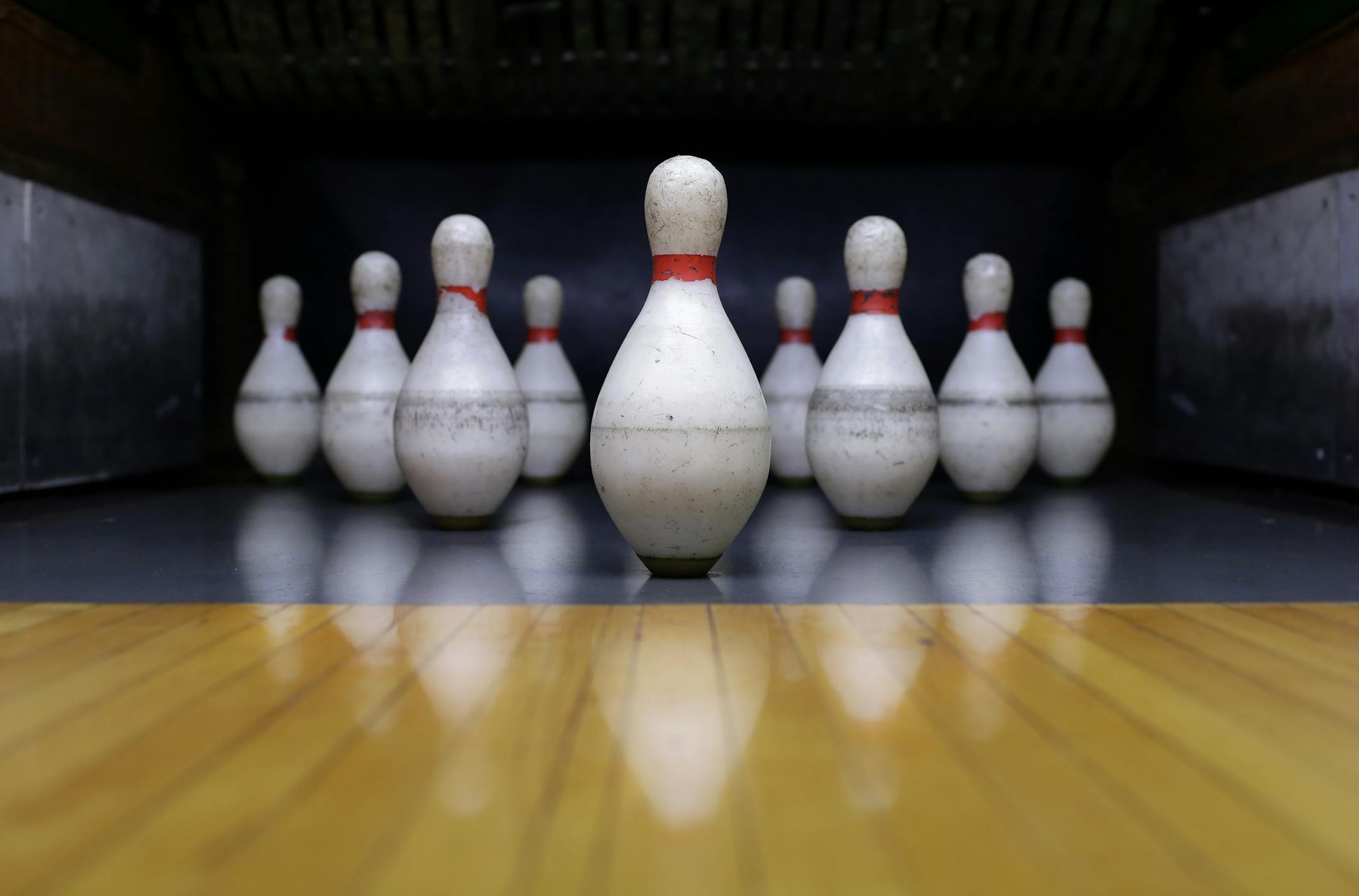 Duckpin bowling is a variation of the more popular 10-pin bowling, with smaller pins and a ball slightly larger than a softball.