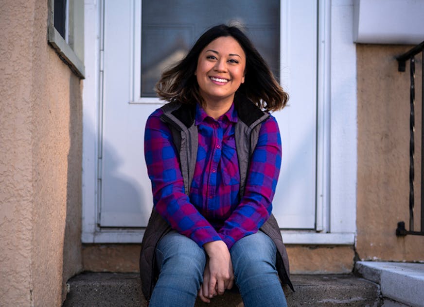 St. Paul City Council member Mitra Jalali posed for a portrait near her home in St. Paul.