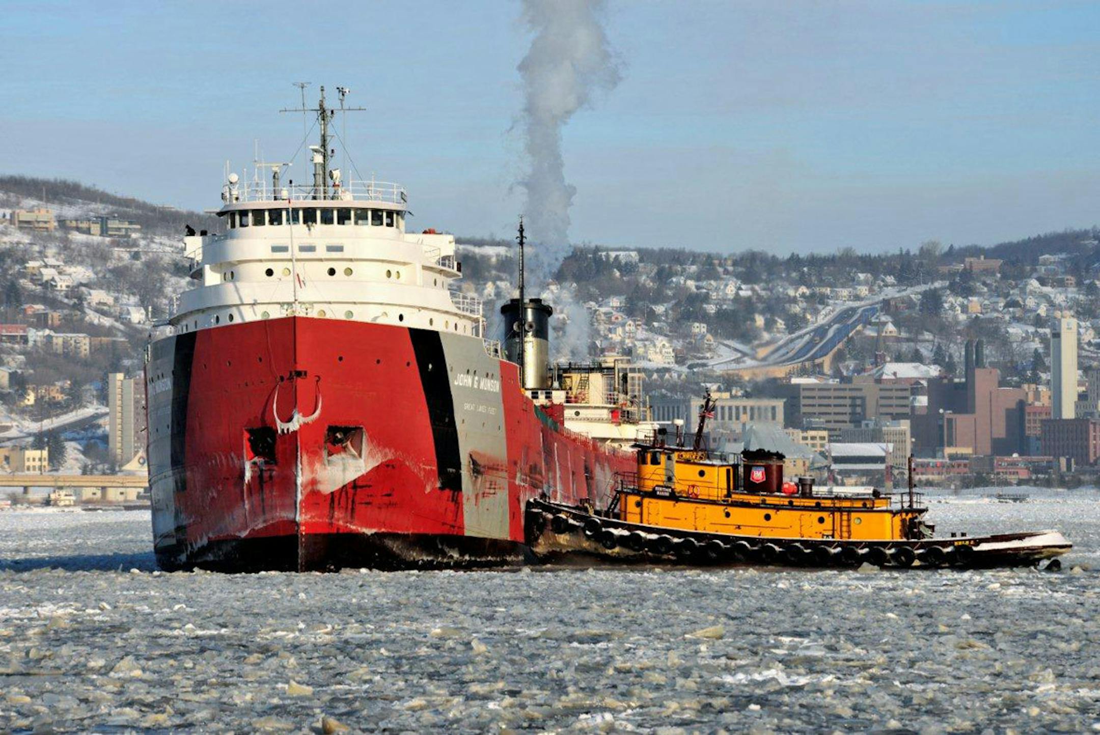 Duluth, Minn., USA √ê The 2010 shipping season officially came to a close in the Port of Duluth-Superior today with the morning arrival of the John G. Munson, the last vessel inbound for winter layup. Altogether, ten U.S.-flagged vessels that transport dry bulk cargoes across the Great Lakes √ê aka √ílakers√ì √ê will winter in the Twin Ports this year. Instead of closing Saturday, Jan. 15, the U.S. Army Corps of Engineers kept the locks