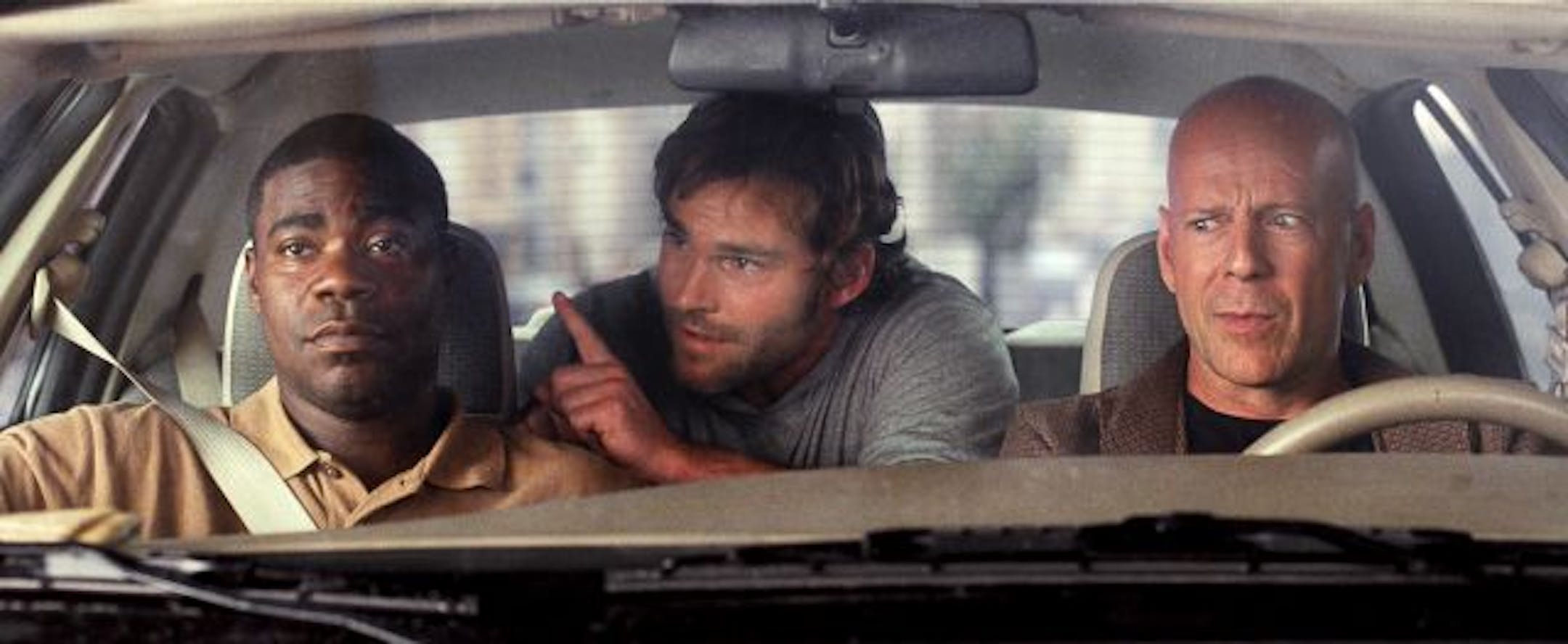 Tracy Morgan, Seann William Scott and Bruce Willis in "Cop Out."