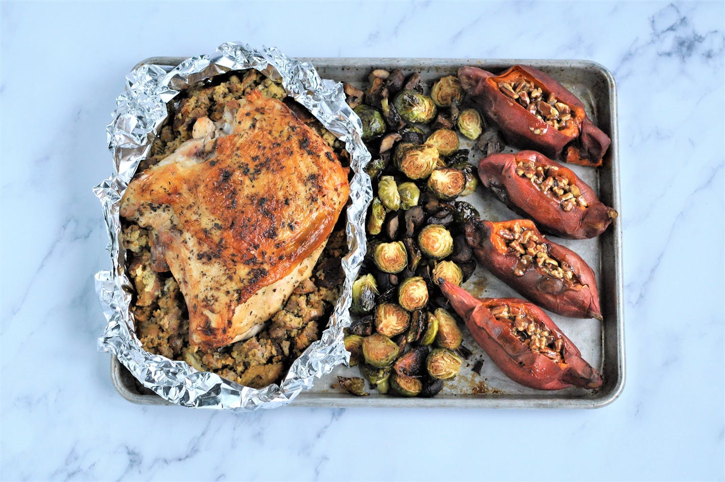 Meredith Deeds, Special to the Star TribuneSheet pan thanksgiving dinner.