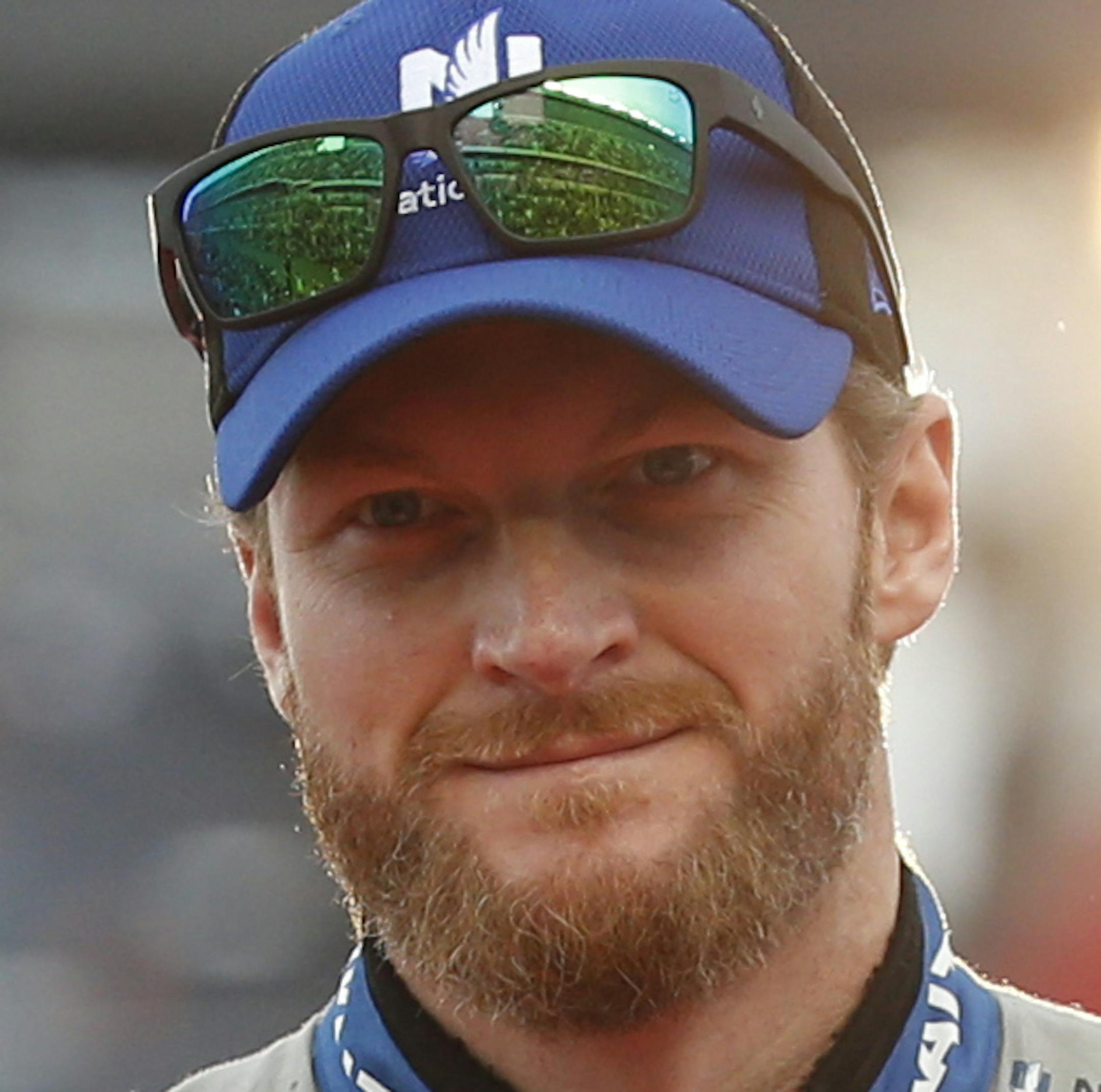 Dale Earnhardt Jr., is shown during driver introductions before the start of the NASCAR Sprint Cup auto race at Daytona International Speedway, Saturday, July 2, 2016, in Daytona Beach, Fla. (AP Photo/Wilfredo Lee)