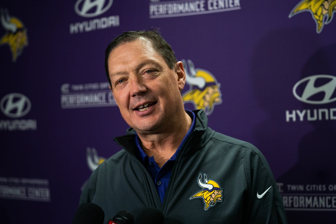 Offensive line/run game coordinator Rick Dennison served as Gary KubiakÕs offensive coordinator in Houston and Denver before taking the Bills offensive coordinator job in 2017. ] MARK VANCLEAVE ¥ The Vikings introduced their coaches for the 2019 season at their Eagan headquarters Thursday, Feb. 21, 2019.