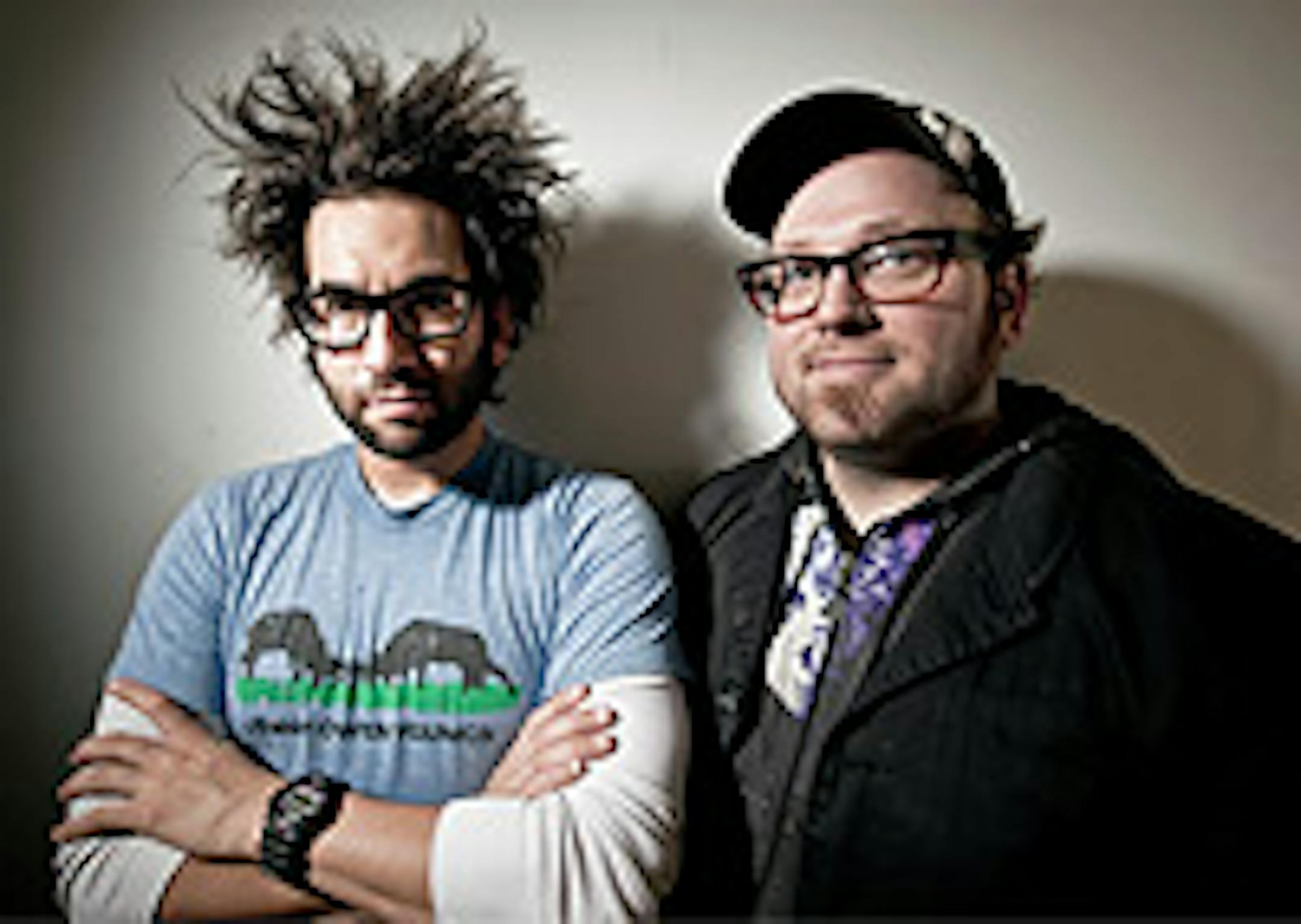 Motion City Soundtrack's Justin Pierre (left) and Josh Cain