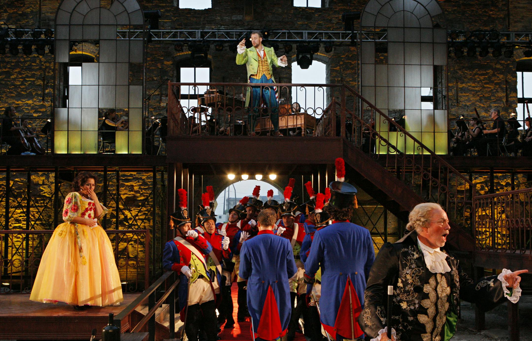 The Barber of Seville in the Mill City Museum courtyard ruins Cast:&#xac;&#x2020; Rosina &#x201a;&#xc4;&#xee;&#xac;&#x2020;Heather Johnson Figaro &#x201a;&#xc4;&#xee;&#xac;&#x2020;Lucas Meachem Count Almaviva &#x201a;&#xc4;&#xee;&#xac;&#x2020;Taylor Stayton Doctor Bartolo &#x201a;&#xc4;&#xee;&#xac;&#x2020;Jake Gardner Don Basilio -&#xac;&#x2020;Seth Keeton Berta &#x201a;&#xc4;&#xee;&#xac;&#x2020;Jessica Medoff-Bunchman Artistic Staff: Conductor &#x201a;&#xc4;&#xee;&#xac;&#x2020;Brian DeMaris Sta