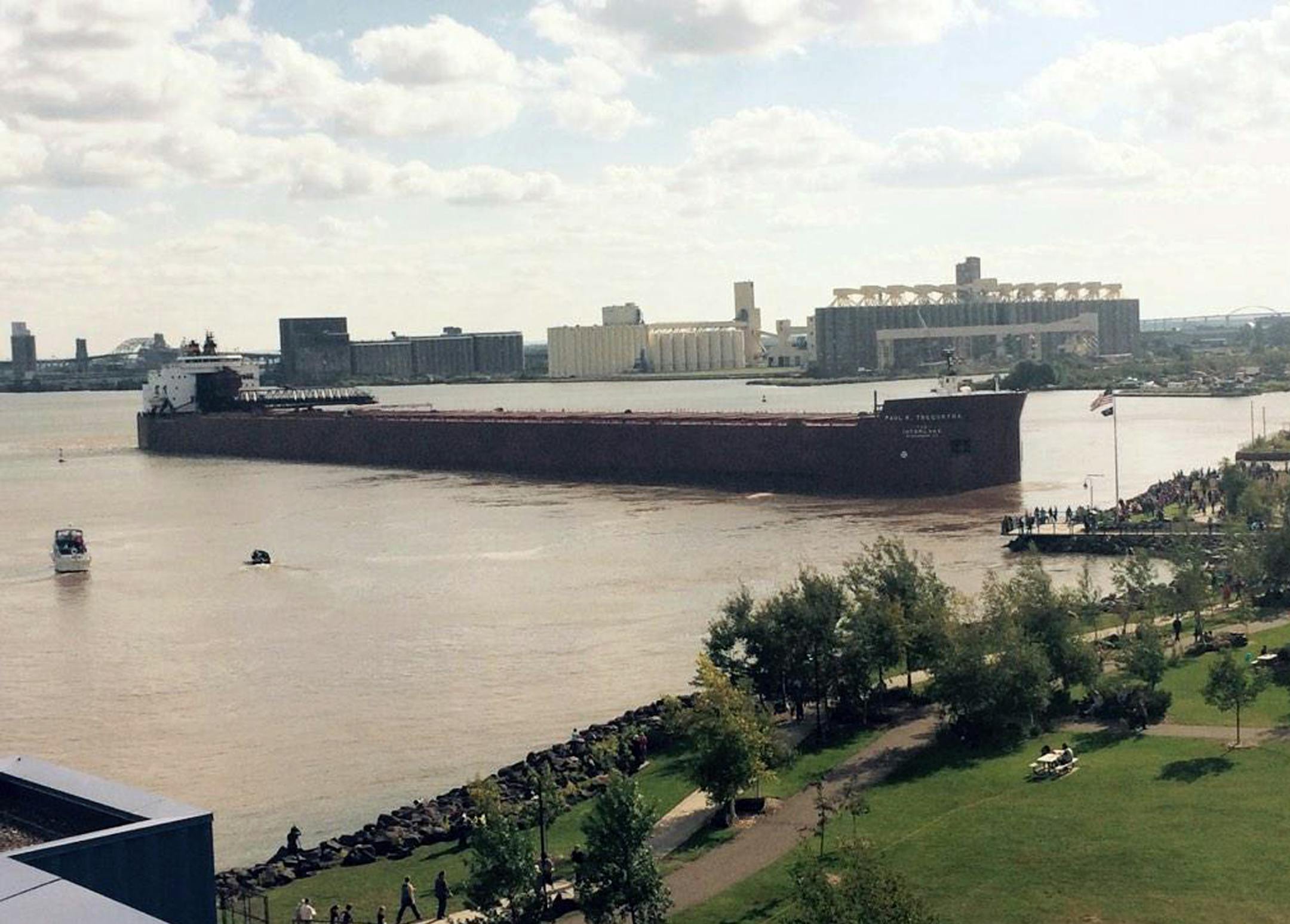 The Paul R. Tregurtha appears to have run aground just off Duluth on Saturday, Sept, 20, 2014.