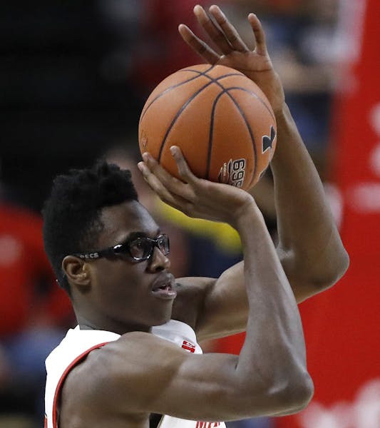 Maryland forward Jalen Smith shoots against Rutgers during the first half of an NCAA college basketball game Tuesday, Feb. 4, 2020, in College Park, M