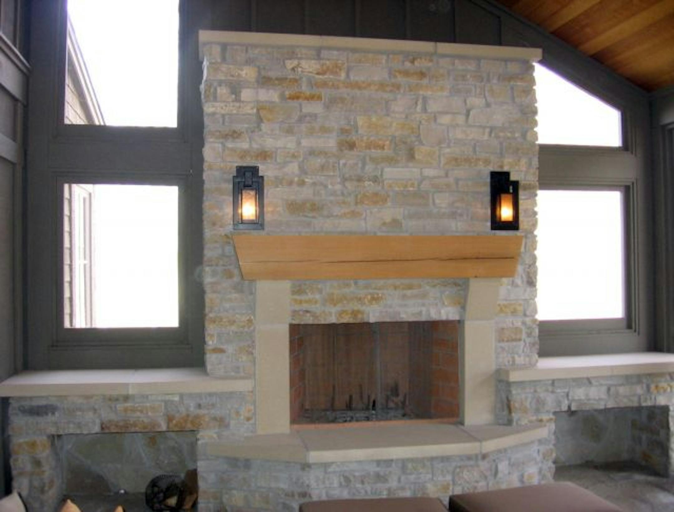 Before: The underused porch was dark.