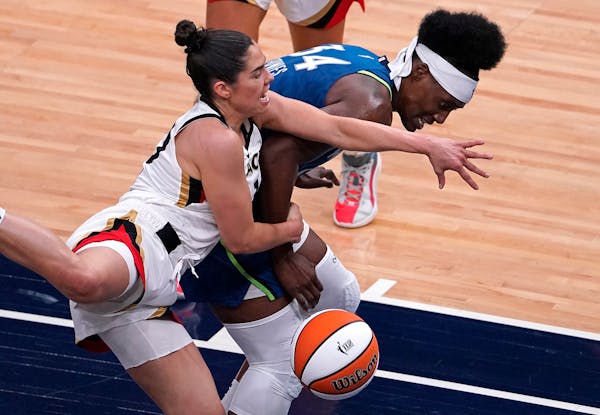 Kelsey Plum of the Las Vegas Aces, scraping with Sylvia Fowles in a game this summer, has averaged 20.0 points over the last two games.