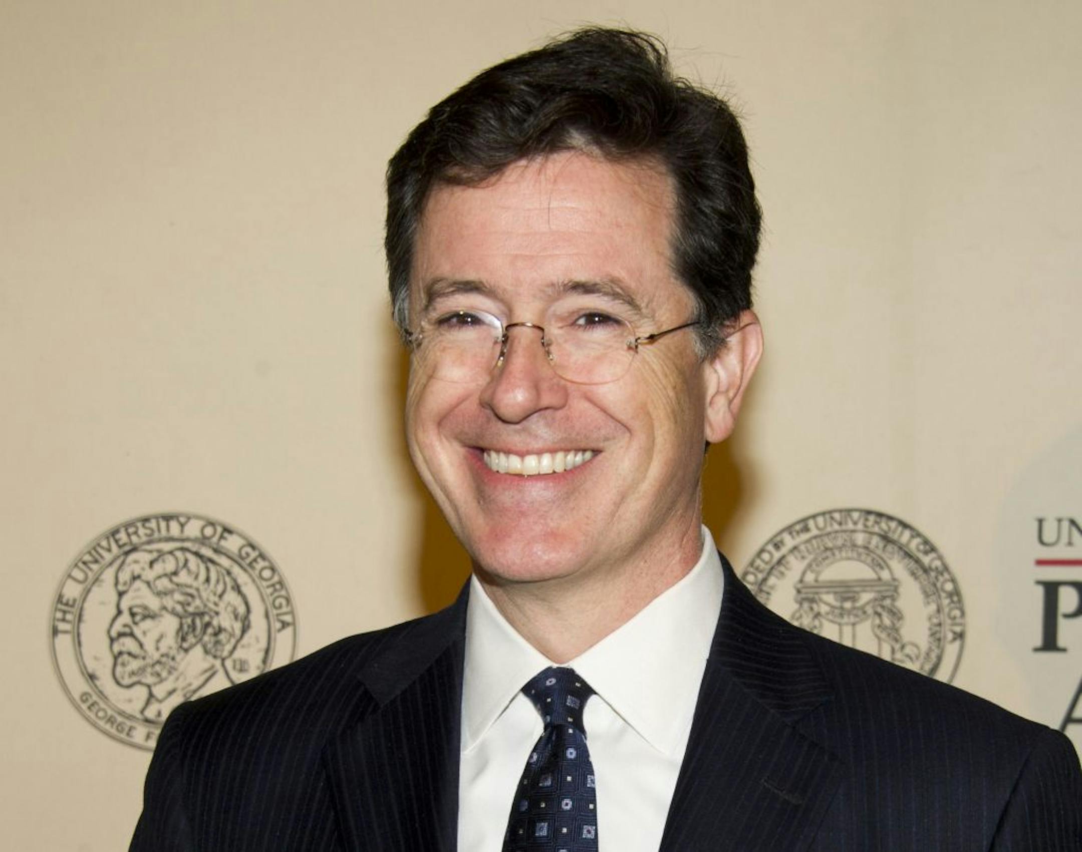FILE - In this May 21, 2012 file photo, TV personality and author Stephen Colbert attends the 71st Annual Peabody Awards in New York. Colbert, host of "The Colbert Report," on Comedy Central, will be a guest host on "Good Morning America" for Robin Roberts, who is scheduled to undergo a bone marrow transplant this week.