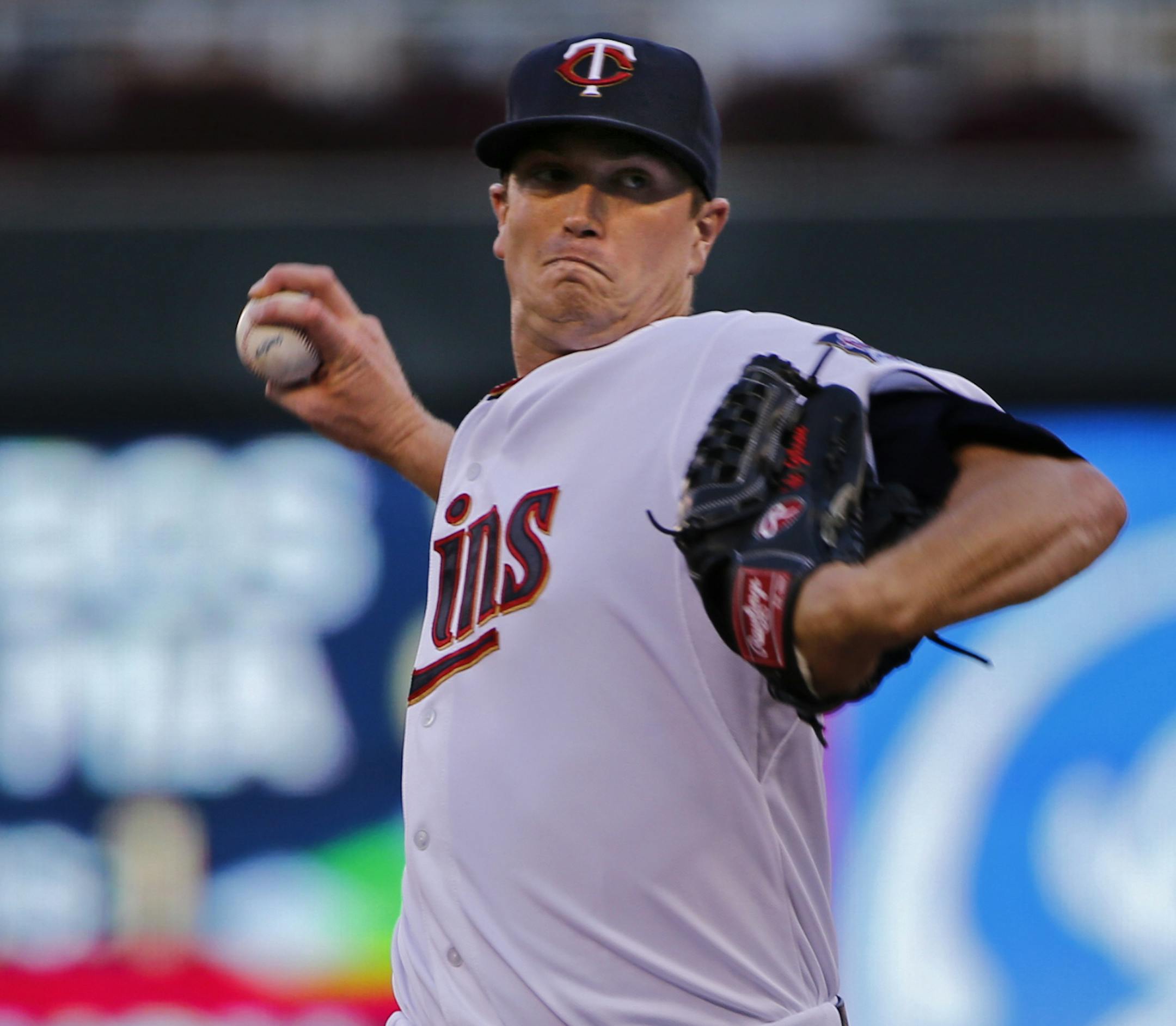 Kyle Gibson(44) started for the Twins.] At Target Field in a game between the Twins and the Rangers.Richard Tsong-Taatarii/rtsong-taatarii@startribune.com