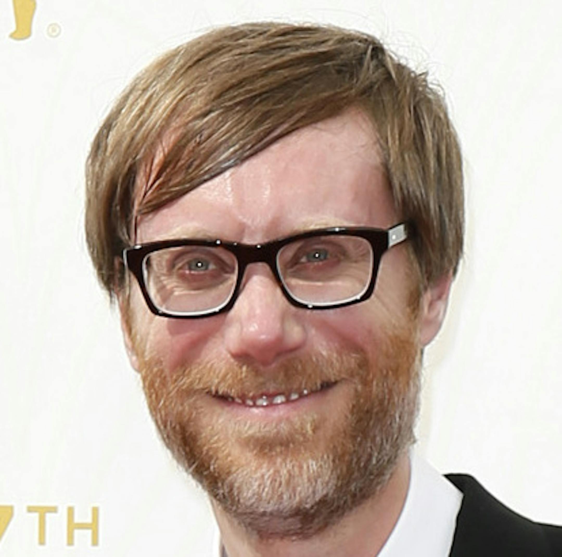 IMAGE DISTRIBUTED FOR THE TELEVISION ACADEMY - Christine Marzano, left, and Stephen Merchant arrive at the 67th Primetime Emmy Awards on Sunday, Sept. 20, 2015, at the Microsoft Theater in Los Angeles. (Photo by Danny Moloshok/Invision for the Television Academy/AP Images)