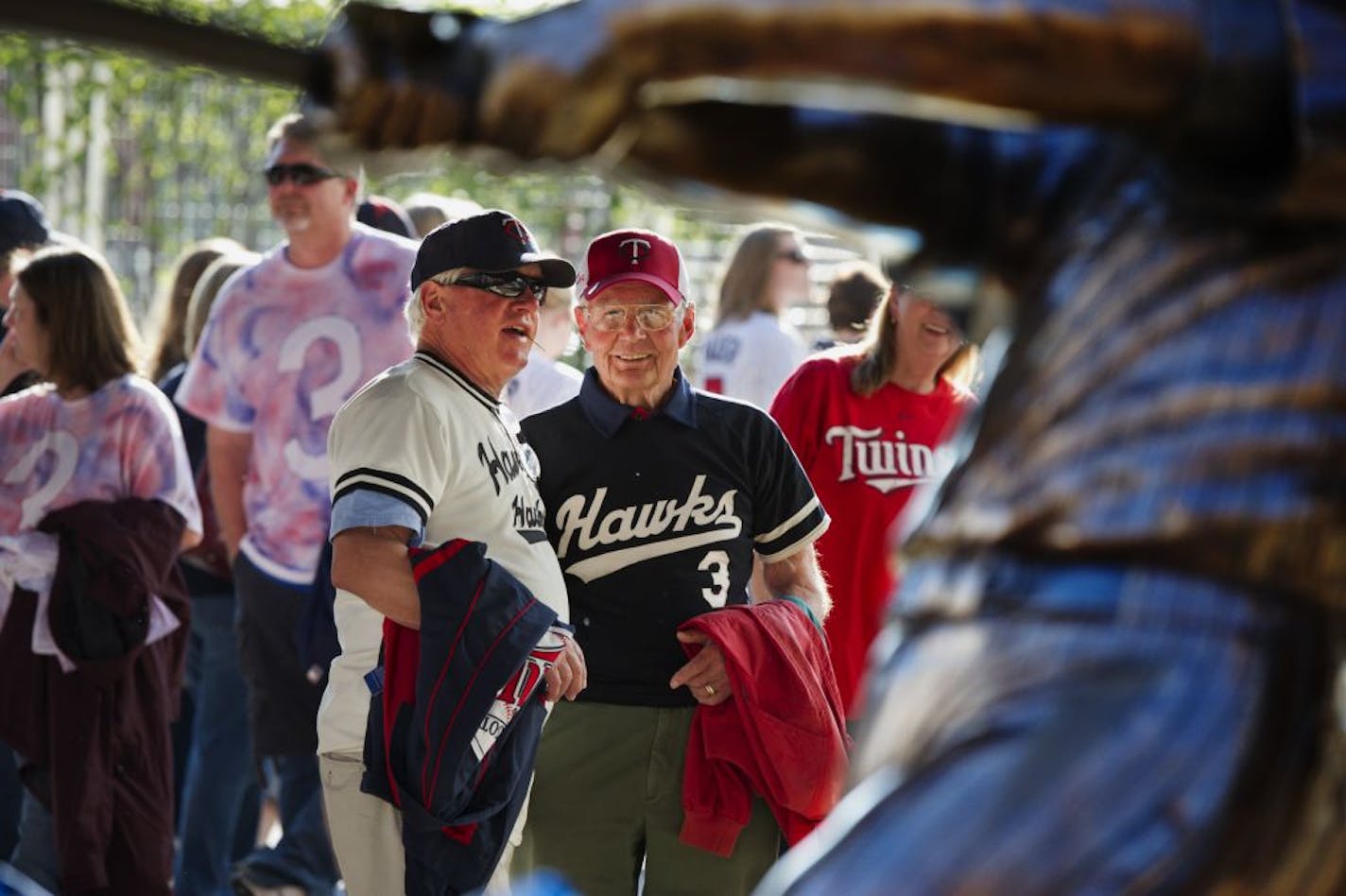 Gerry Dykhoff and Howie Schaber, both of Hamel, Minn., played baseball for the Hamel Hawks as kids. Schaber's boyhood hero was Harmon Killebrew, who wore No. 3. Schaber said he was at Metropolitan Stadium when Killebrew hit his 500th home run on Aug. 10, 1971, off Orioles pitcher Mike Cuellar. He would hit No. 501 later in the game.