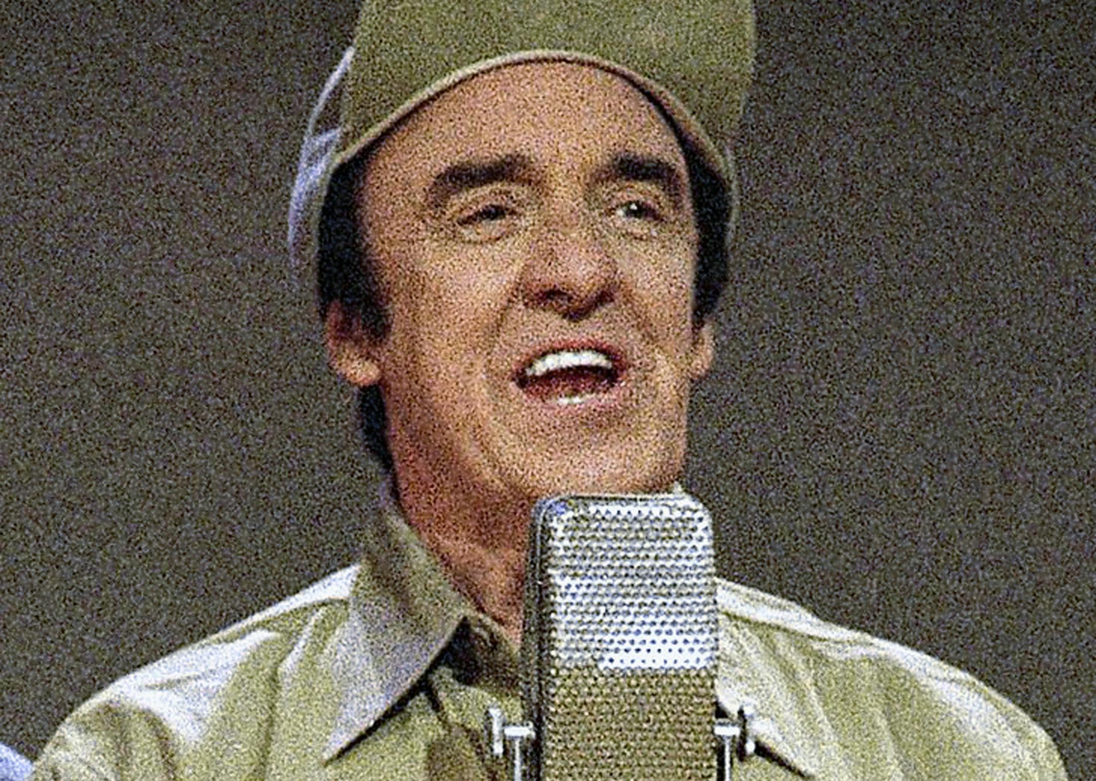 FILE - In this May 7, 1992 file photo, Jim Nabors, a cast member from "The Andy Griffith Show," appears in Nashville, Tenn. Nabors died peacefully at his home in Honolulu on Thursday, Nov. 30, 2017, with his husband Stan Cadwallader at his side. He was 87. (AP Photo, File)