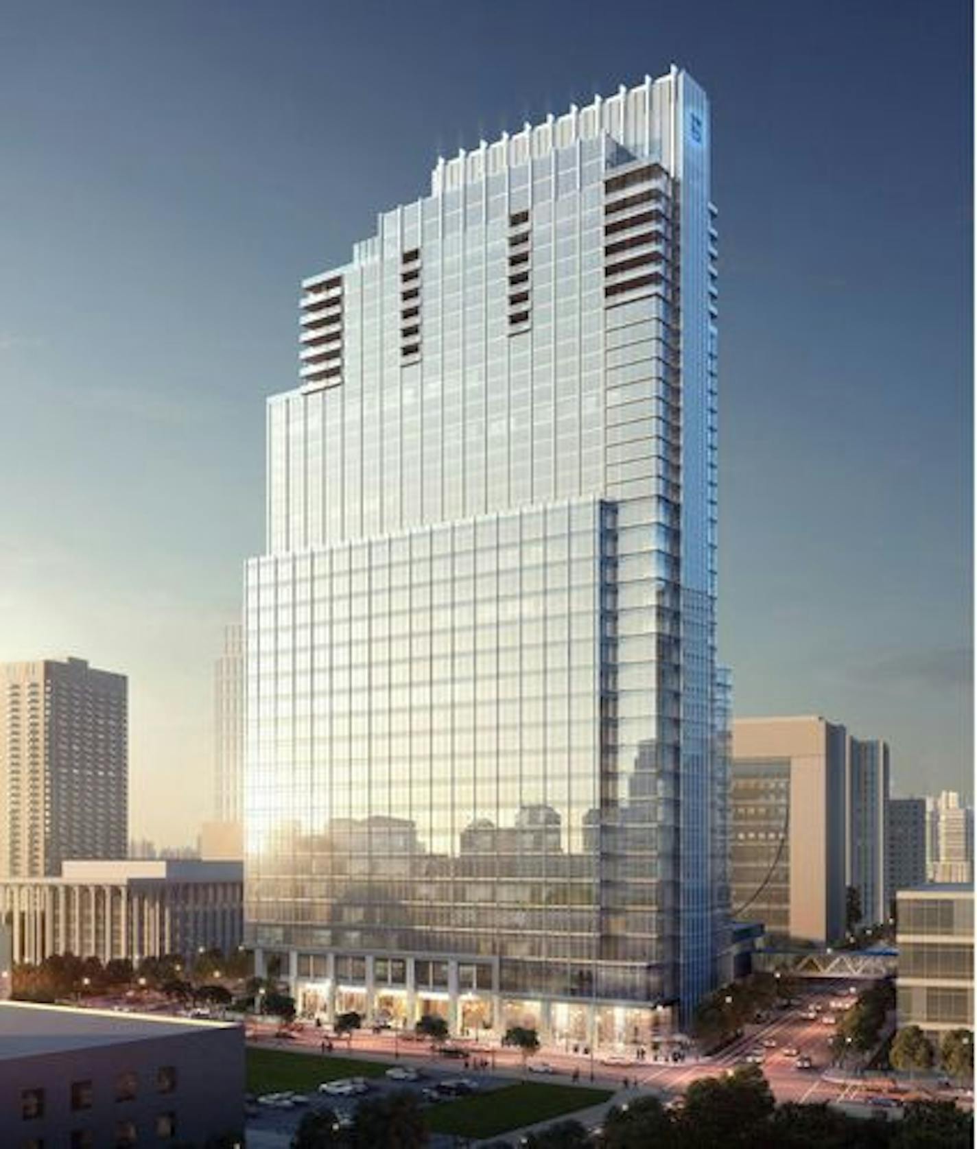 A rendering of the proposed Gateway tower in downtown Minneapolis.