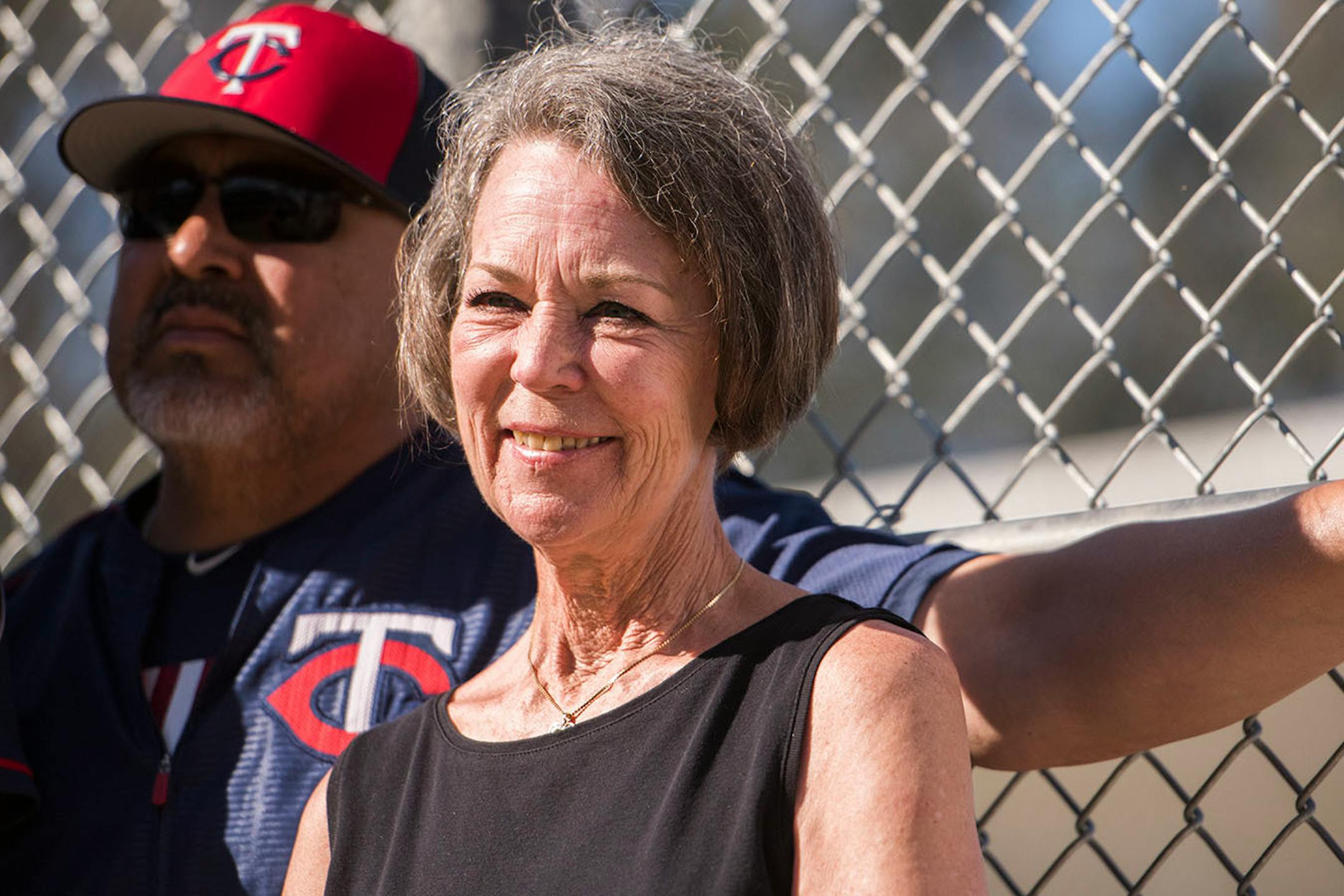 Cathy Stelmaszek was in attendance at a brief ceremony commemorating a practice field to her late husband and former Twins coach Rick Stelmaszek.