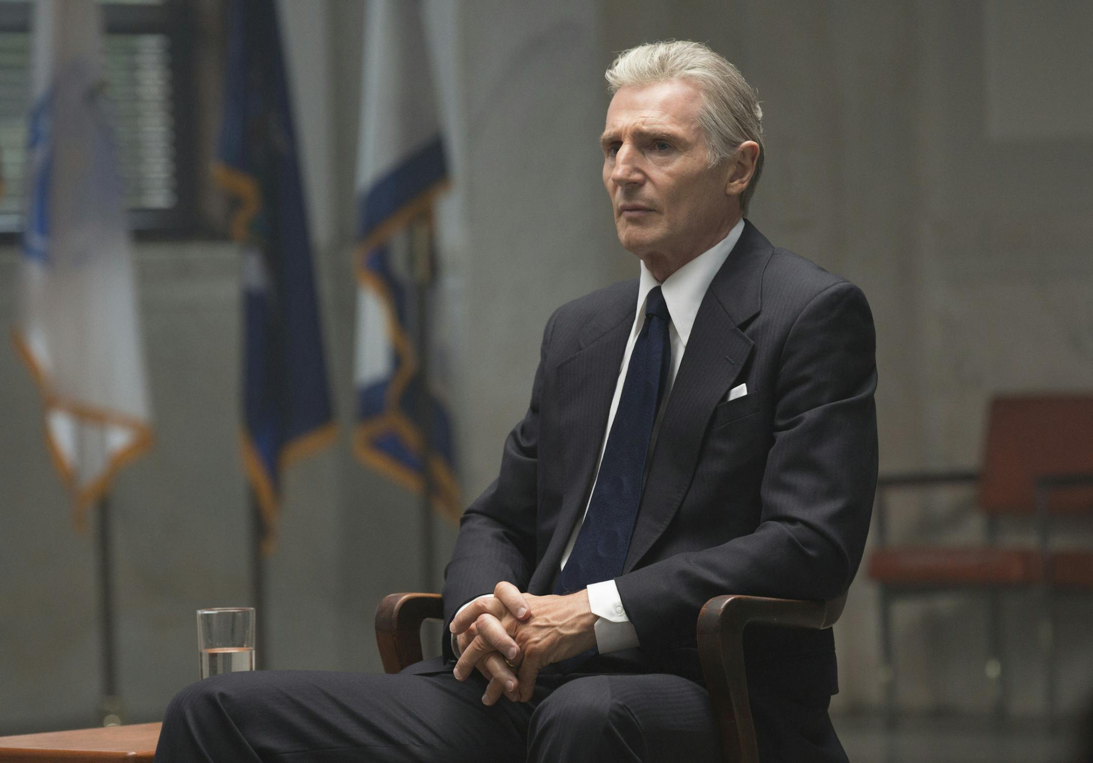 This image released by Sony Pictures Classics shows Liam Neeson in "Mark Felt: The Man Who Brought Down the White House." (Bob Mahoney/Sony Pictures Classics via AP)