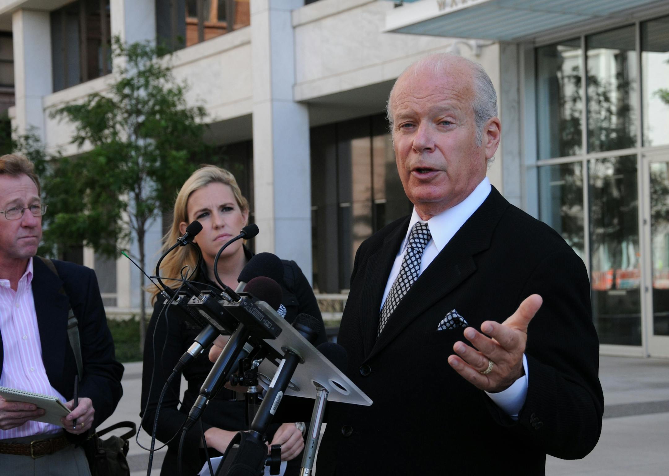Deanna Coleman's attorney Allan Caplan talked to the media after her sentencing at the Federal Court Building in St. Paul.