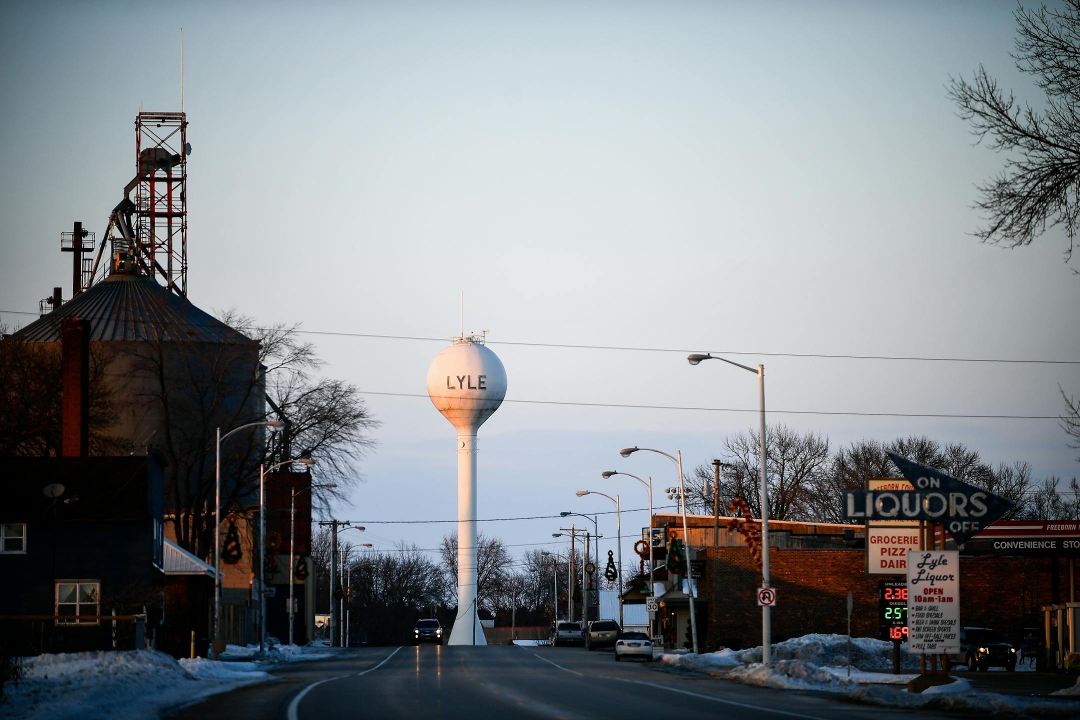 The town of Lyle, Minnesota Friday night.
