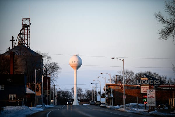 The town of Lyle, Minnesota Friday night.