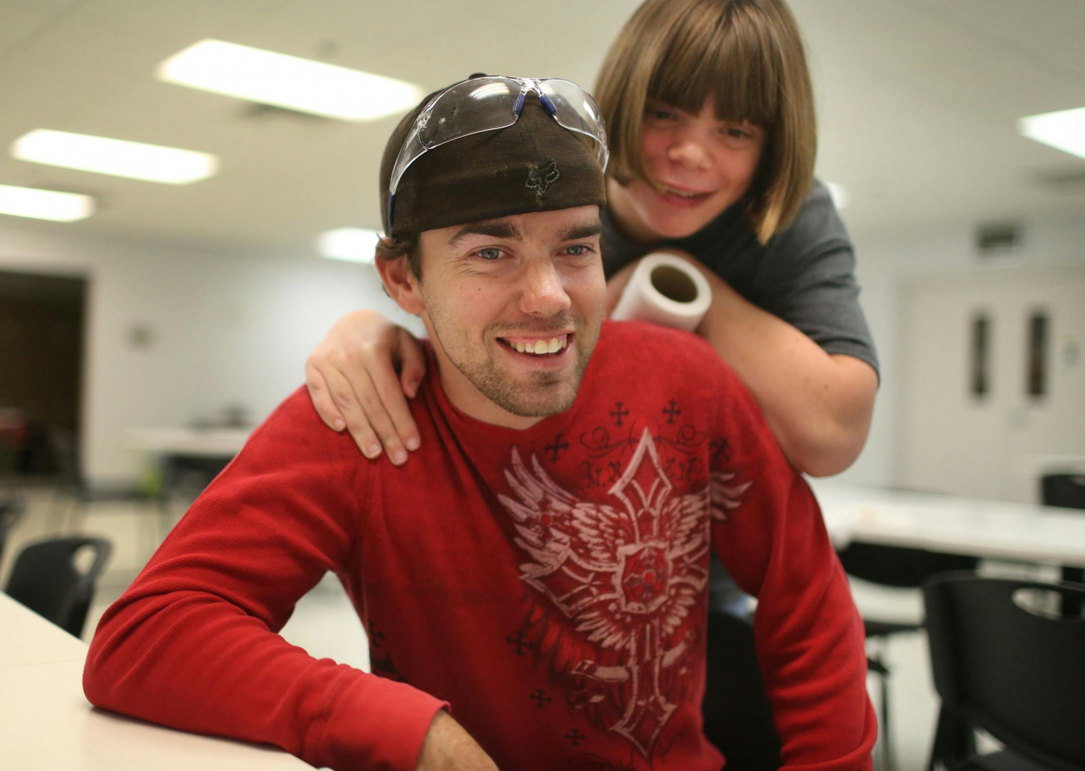 Disabled workers like John Week, 37, have opportunities that they never thought possible. Workers who once toiled for years in dead-end jobs are now making up to $14 an hour at an MDI facility and have opportunities for advancement. Here, Ryan Seharnott, 30, left, who has epilepsy, makes $10 an hour on the recycling line and with the money he�s made, he�s traveled to Alaska and Hawaii. Seharnott was seen in the break room at MDI�s recycling plant with fellow worker Breanna Terwey, right, Tuesday