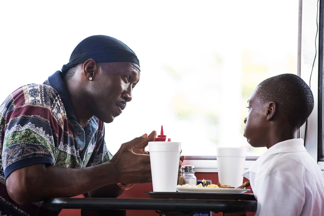 Mahershala Ali, left, and Alex Hibbert in “Moonlight.” Ali won his first Academy Award in 2017 for his performance in “Moonlight” and a second Oscar two years later for his role in “Green Book.” They were both for Best Supporting Actor.