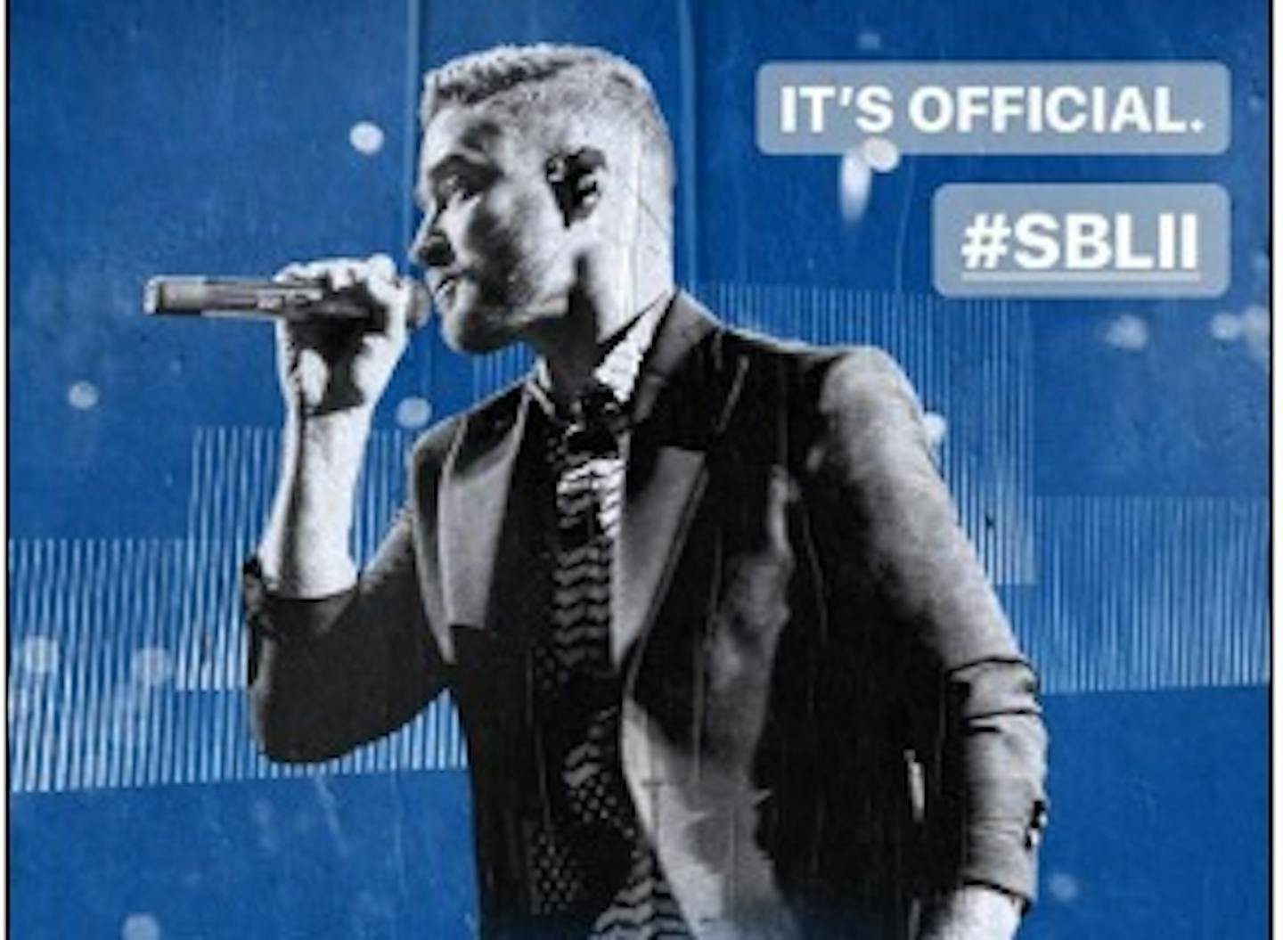 Justin Timberlake posted this on his Instagram page as part of his announcement that he'd perform at halftime of the upcoming Super Bowl in Minnesota.