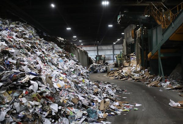Eureka Recycling, where non-recyclable plastics often end up at the company's sortation center and seen Thursday, Feb. 13, 2020, in Minneapolis, MN.