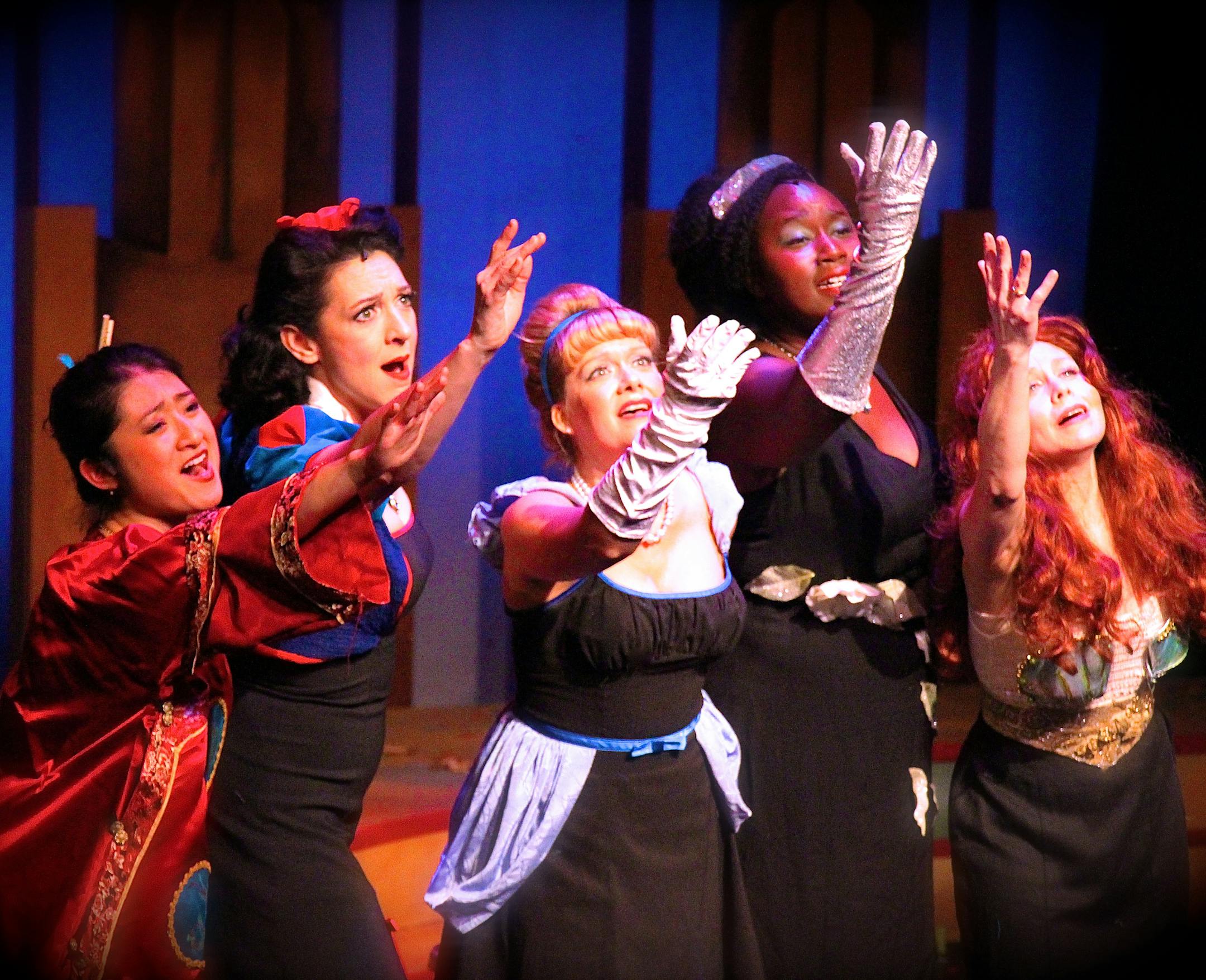 Stephanie Bertumen, Jen Burleigh-Bentz, Bonni Allen, Joy Dolo and Kim Kivens in "Disenchanted"