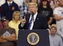 President Donald Trump spoke at a rally Thursday night at the Rimrock Auto Arena in Billings, Mont.