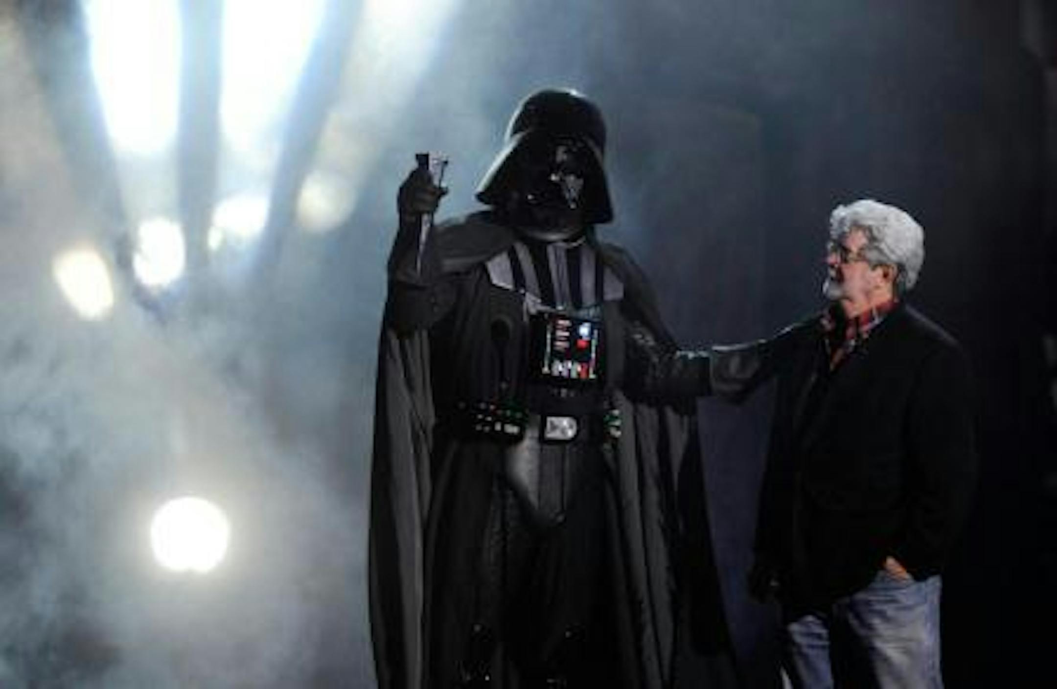George Lucas and his financial adviser. Photo: Chris Pizzello, AP