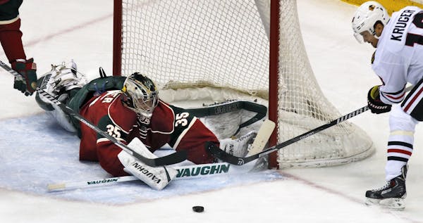 Darcy Kuemper in action at Xcel Energy Center.