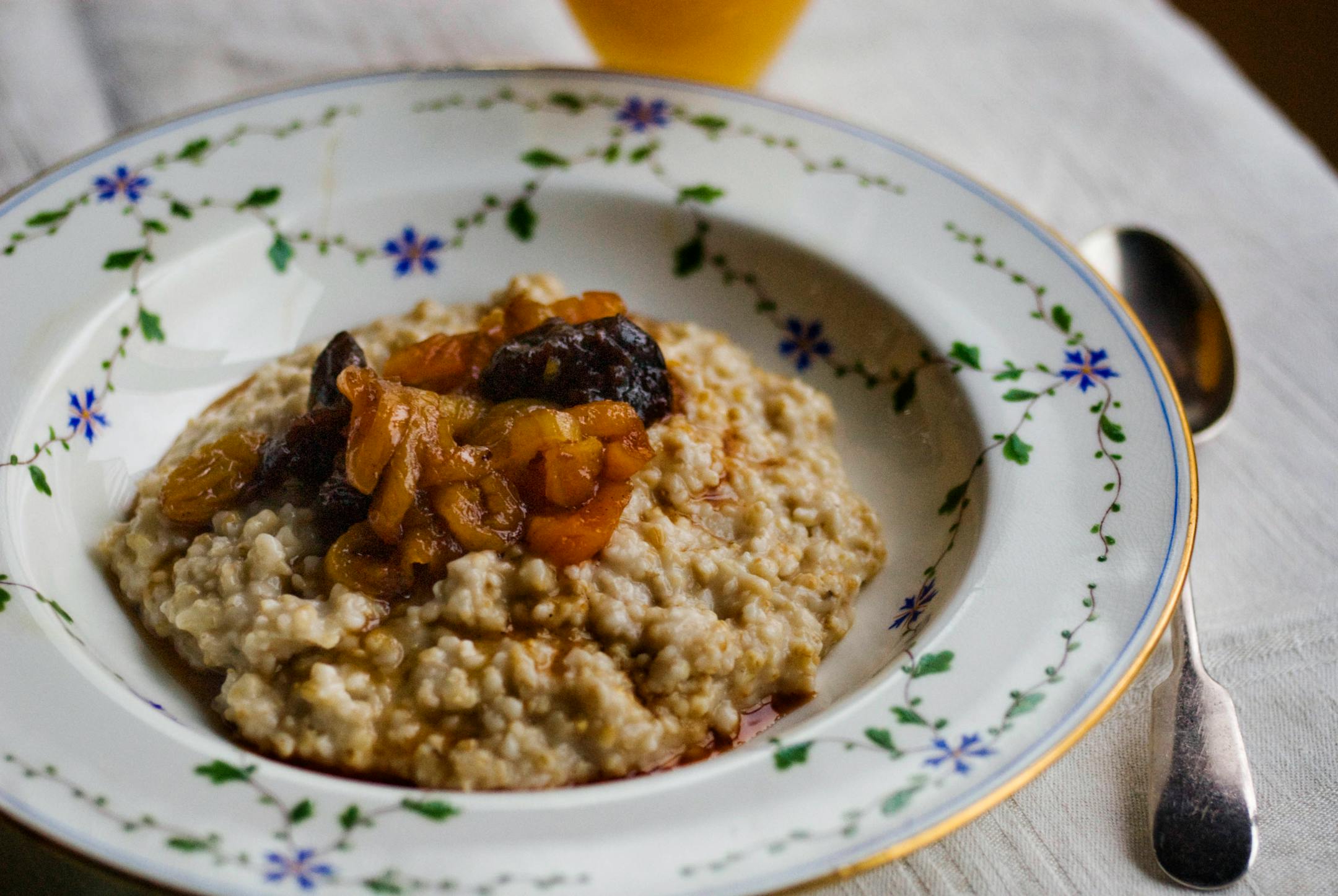 Instant oatmeal is like pablum compared with rich, nubby steel-cut oats slowly simmered until tender. If that's not enough to convert you, wait until you top them with Dried Fruit Compote (shown here) or caramelized bananas.