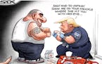 Sack cartoon: Trump and domestic abuse