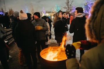 Partygoers gather in the chill for the Great Northern festival in 2023. This year's fest features plenty of big, buzzy events, as well as quieter offe