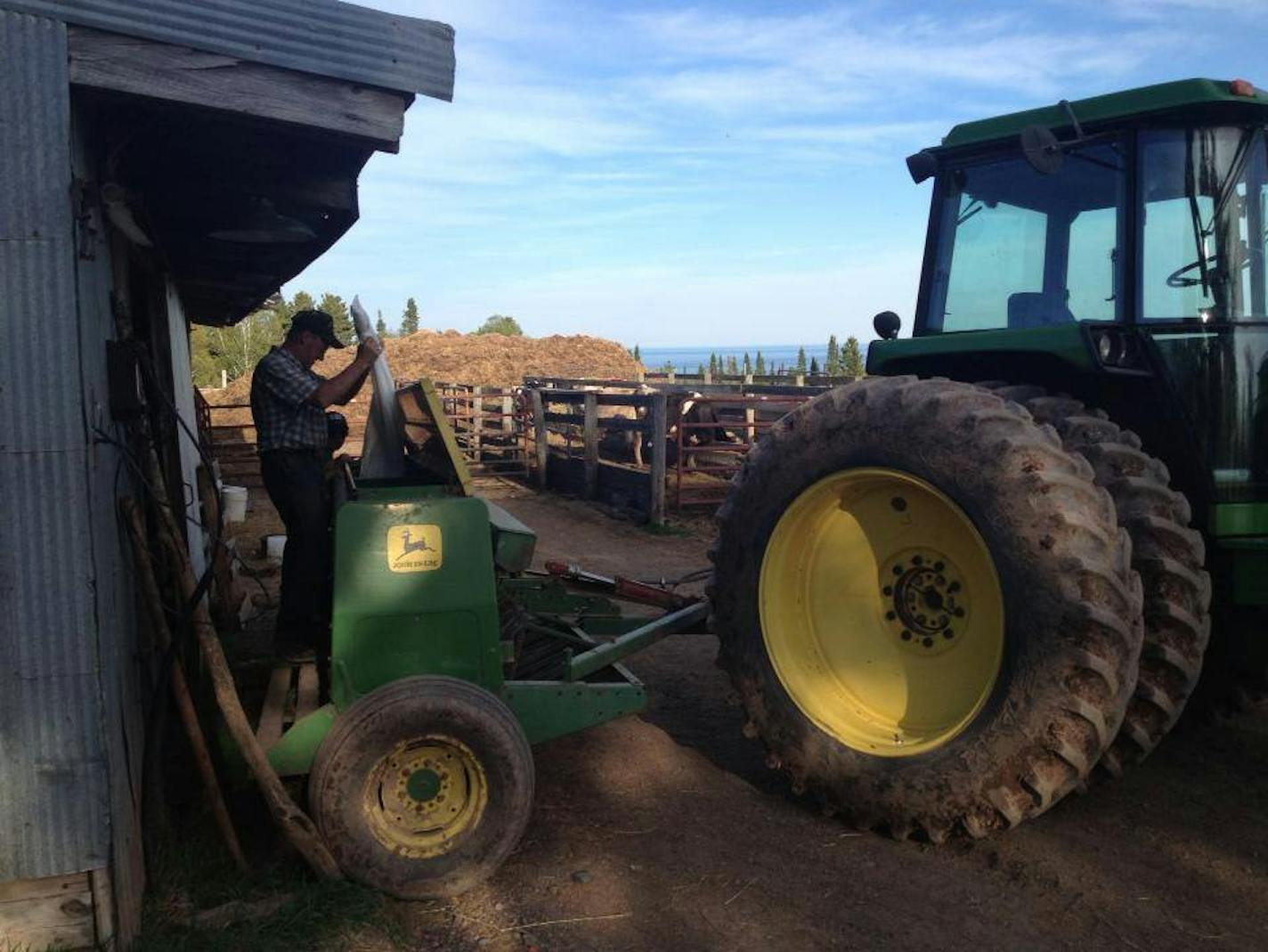 David Berglund at work on his farm in Grand Marais.