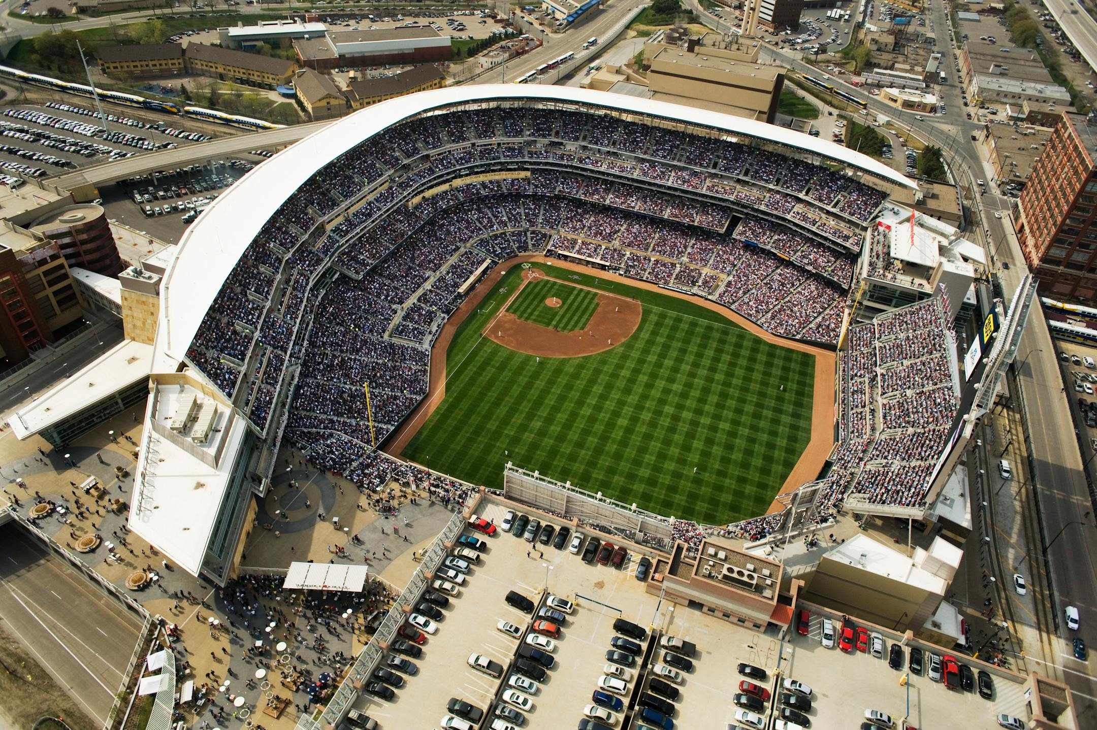 Minnesota Twins meet the Boston Red Socks in their season opener at Target Field, the first regular season game in a brand new stadium.