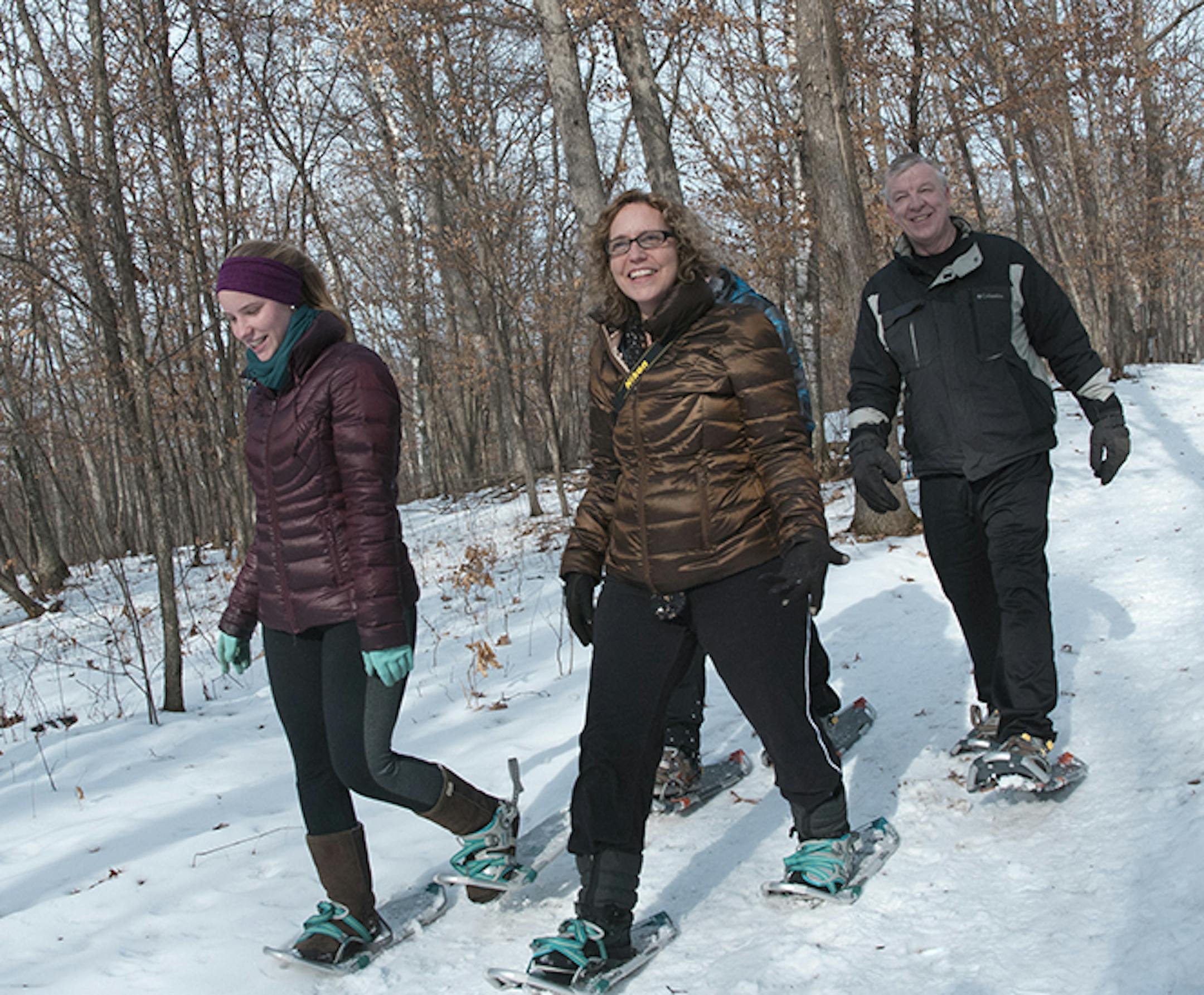 Winter Fun Day, fat tire bikes, snowshoe, hiking family snowshoeing