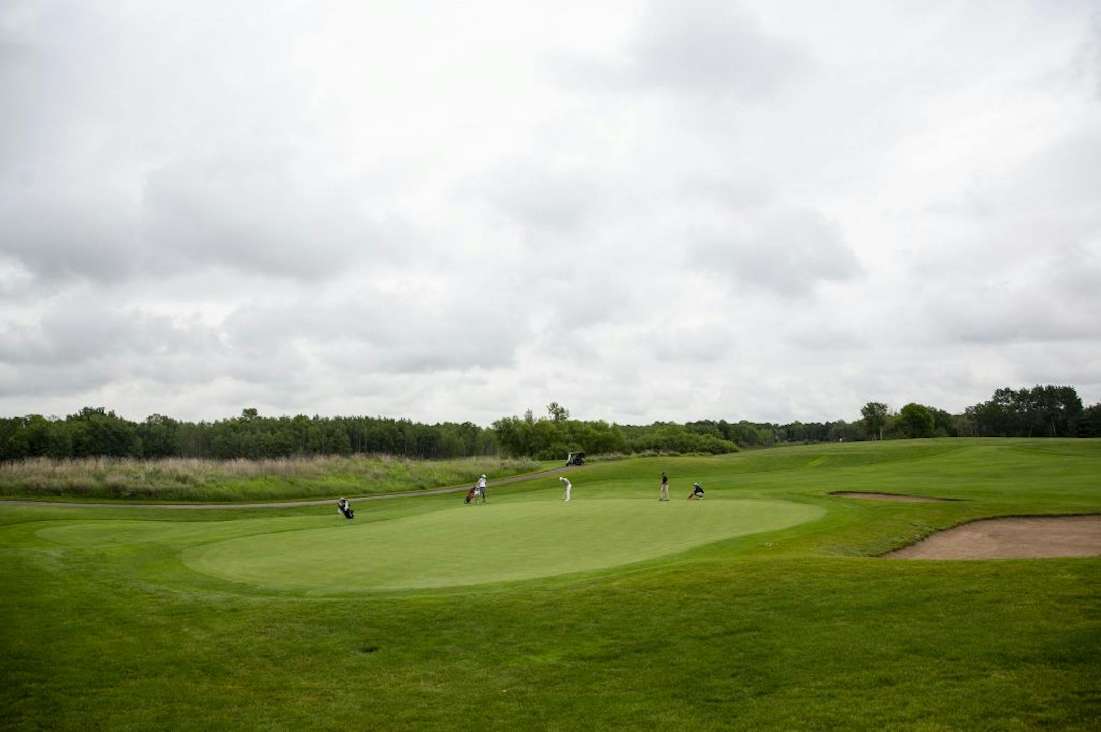 Golfers moved through the Victory Links Course during an overcast Monday qualifier. ALEX KORMANN ¥ alex.kormann@startribune.com A Monday qualifying round round of golf was held at Victory Links course on Monday July 1, 2019 to determine who would make the cut for the 3M open to be held this week. Many hopefuls played their hearts out in an effort to earn one of four spots up for grabs in the PGA Tour event.