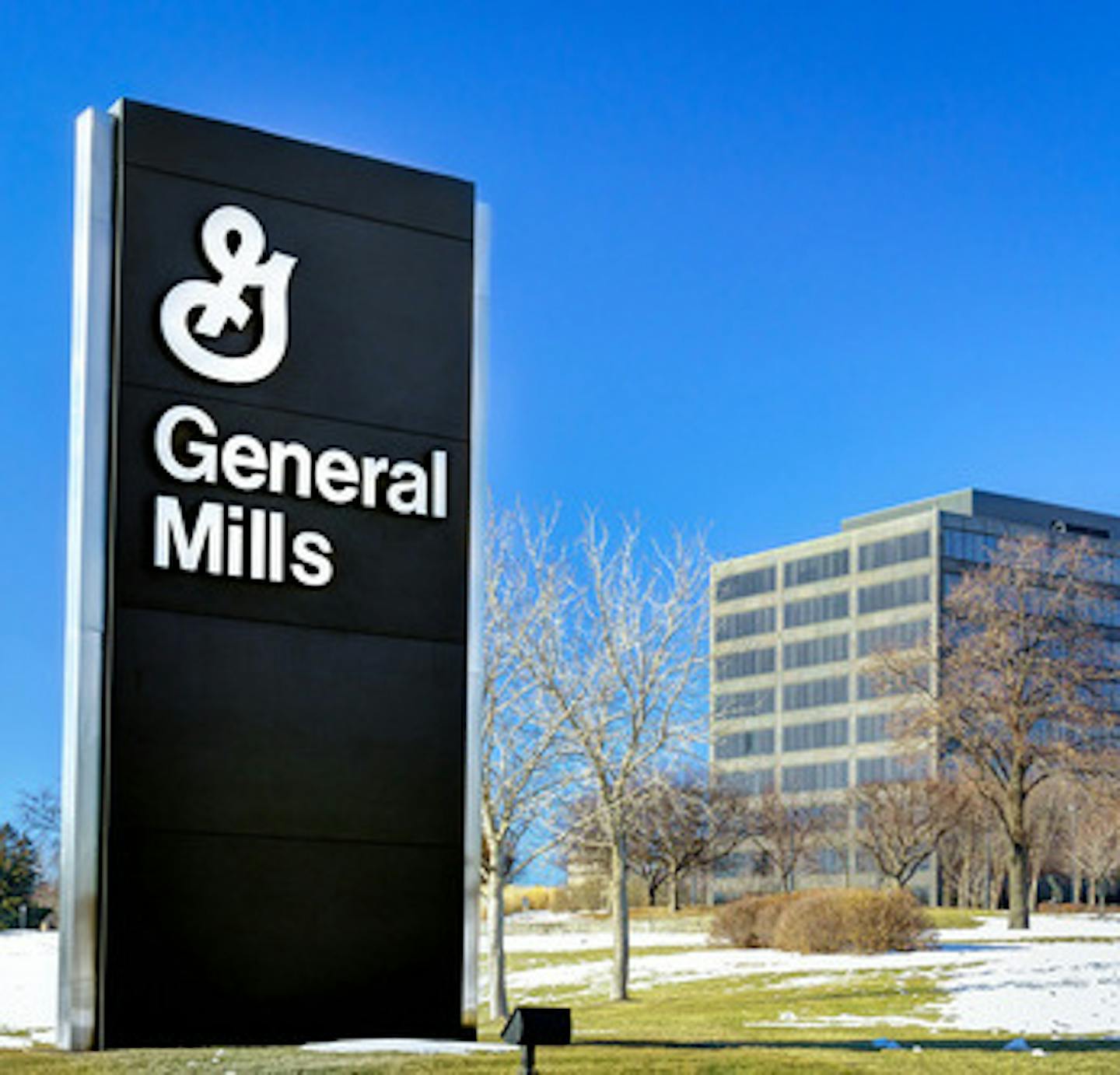 General Mills corporate headquarters and sign in Golden Valley, Minnesota. General Mills committed on March 4, 2019 to expanding regenerative agriculture practices by 2030 on one million acres of land used to source its food ingredients. (Dreamstime/TNS) ORG XMIT: 1277129