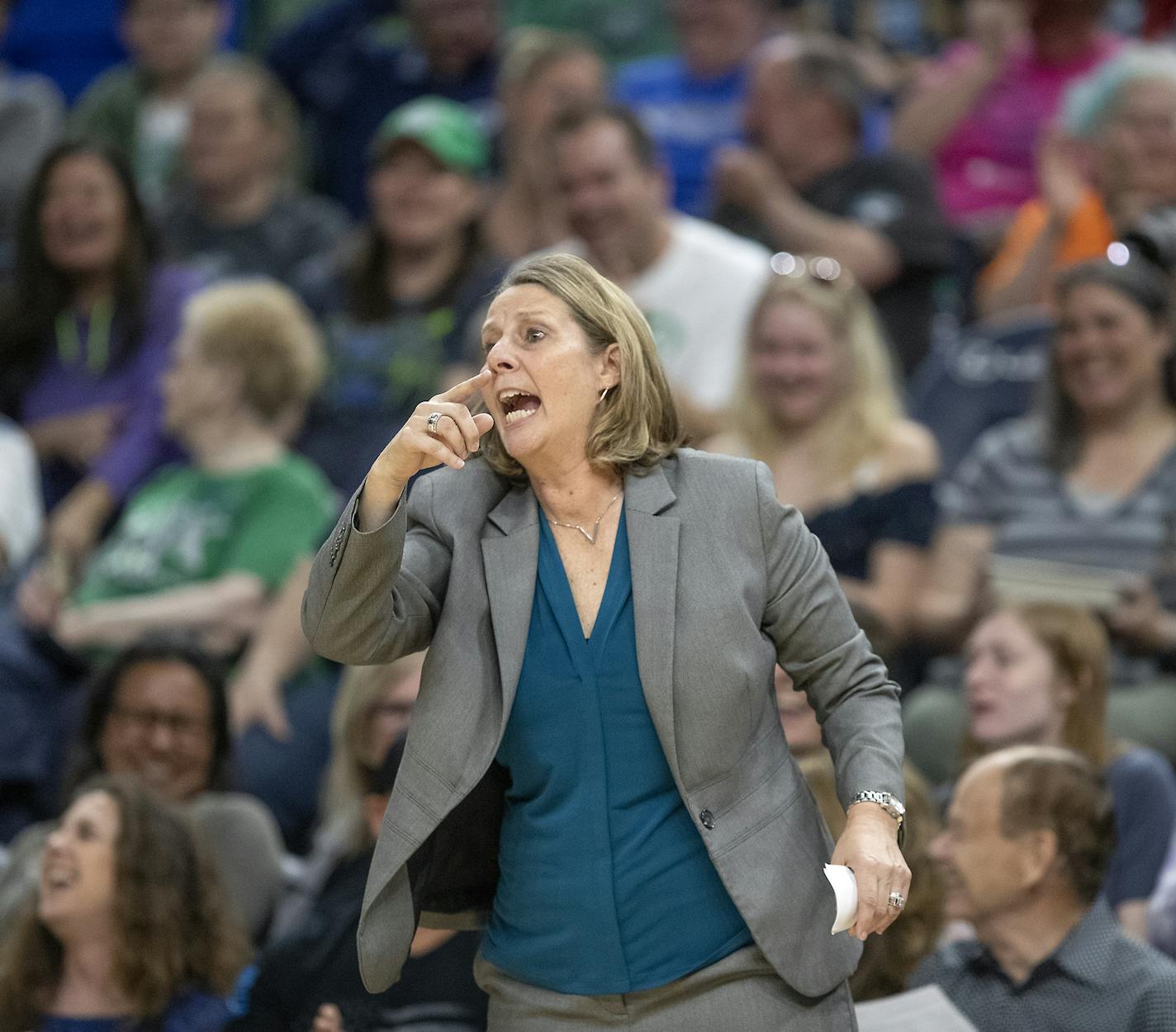 Minnesota Lynx Head Coach Cheryl Reeve during the third quarter as the Lynx took on Chicago for their season opener at the Target Center, Saturday, May 25, 2019 in Minneapolis, MN. ] ELIZABETH FLORES • liz.flores@startribune.com