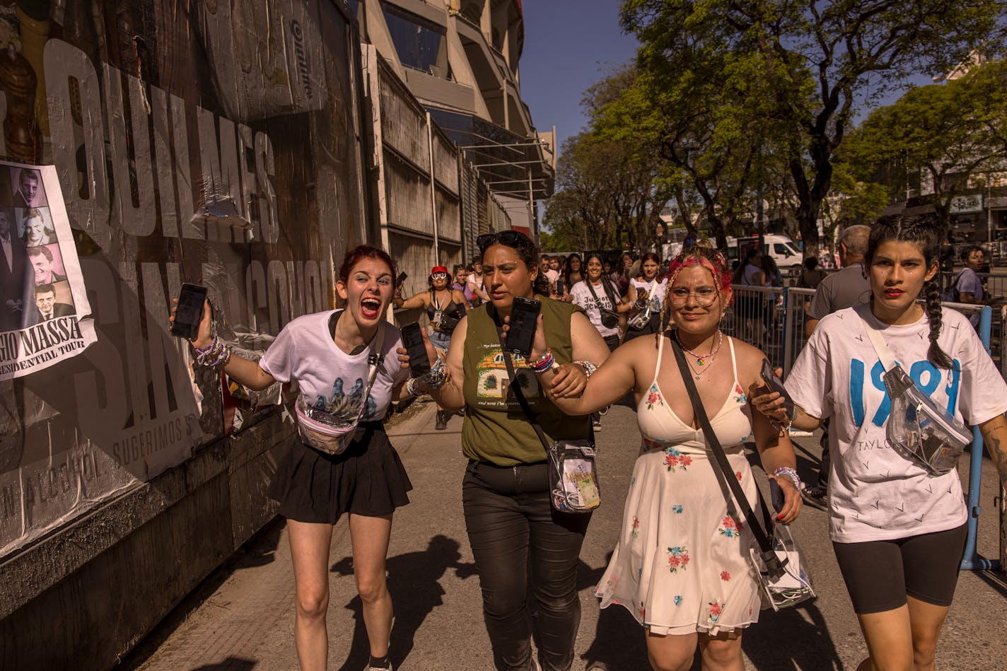 Taylor Swift fans who camped out for months before the concert entered El Monumental Stadium for Swift's Eras Tour in Buenos Aires, Nov. 9.