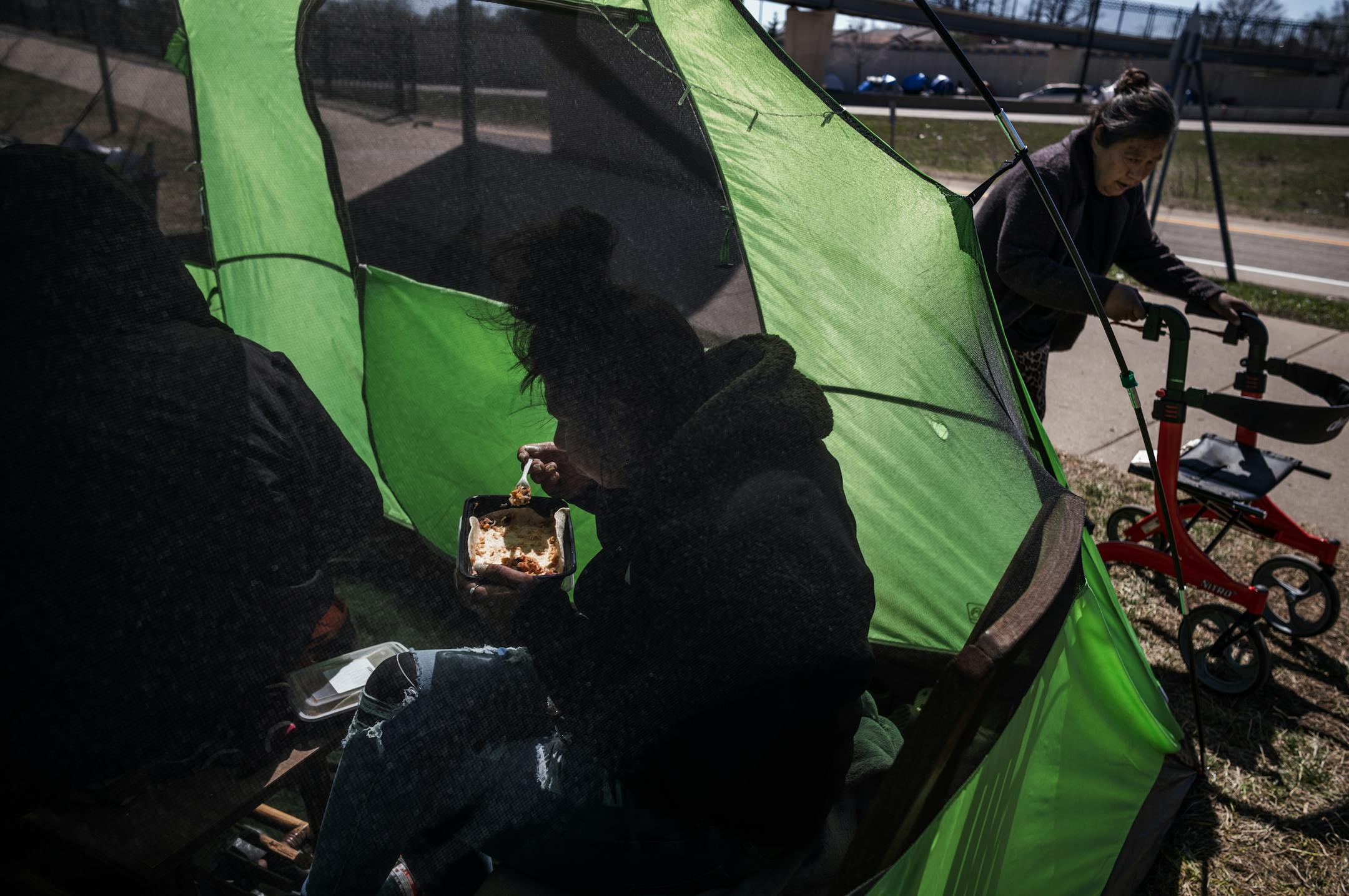 The city of Minneapolis clears out an encampment near East 24th and the Hiawatha Lightrail Trail in Minneapolis,