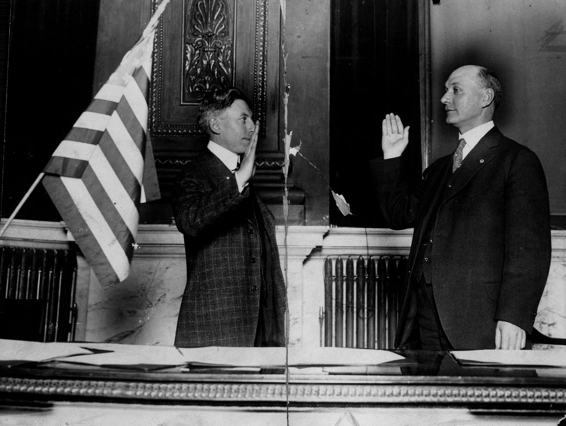 Thomas Van Lear, right, was elected the first Socialist mayor of Minneapolis in 1916.